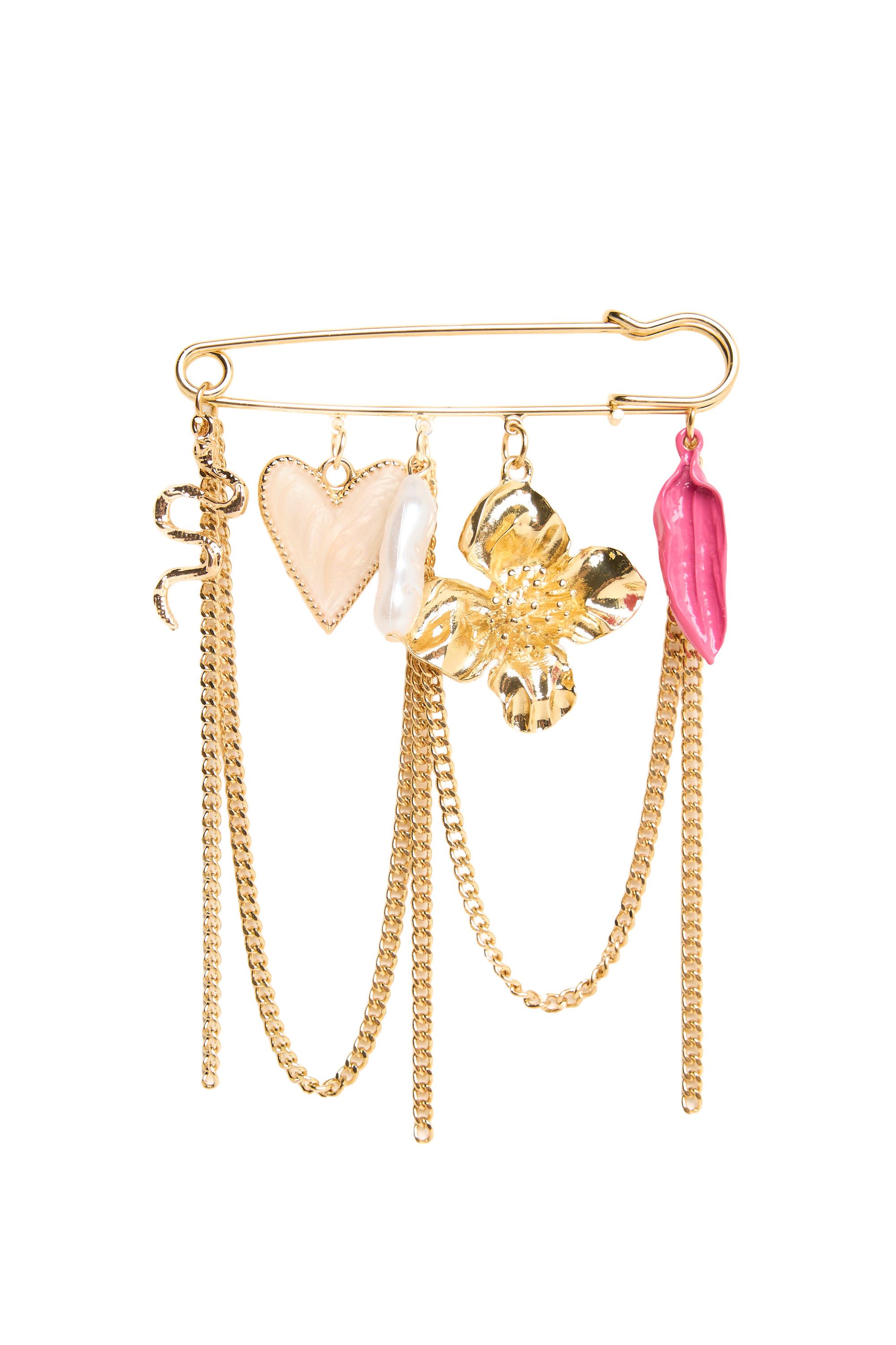 Norah Goudkleurige speldbroche met hangers gold multicolor 219649-198