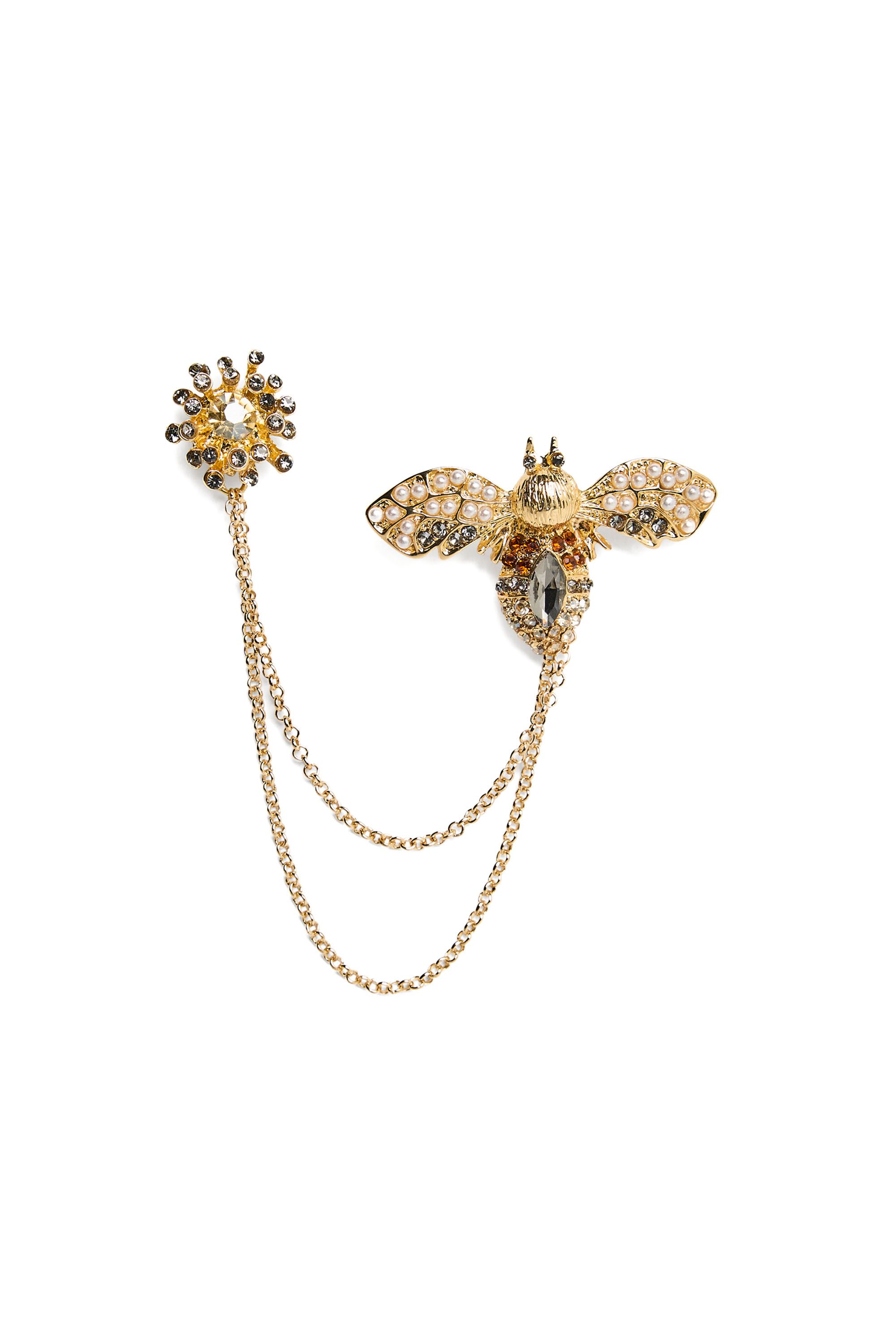 Norah Goudkleurige broche bij gold multicolor 219650-198