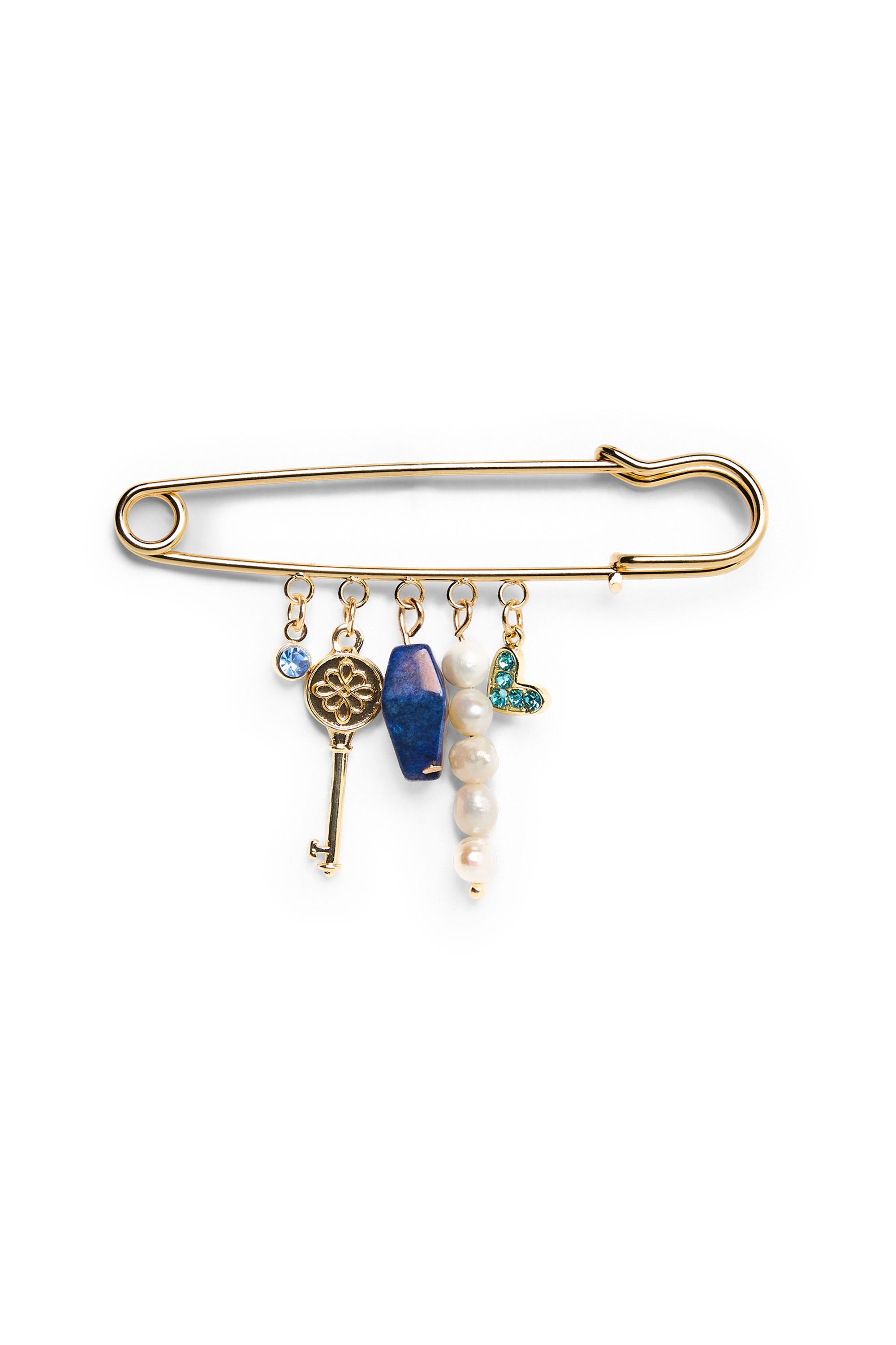 Norah Goudkleurige broche met hangers gold multicolor 219657-198