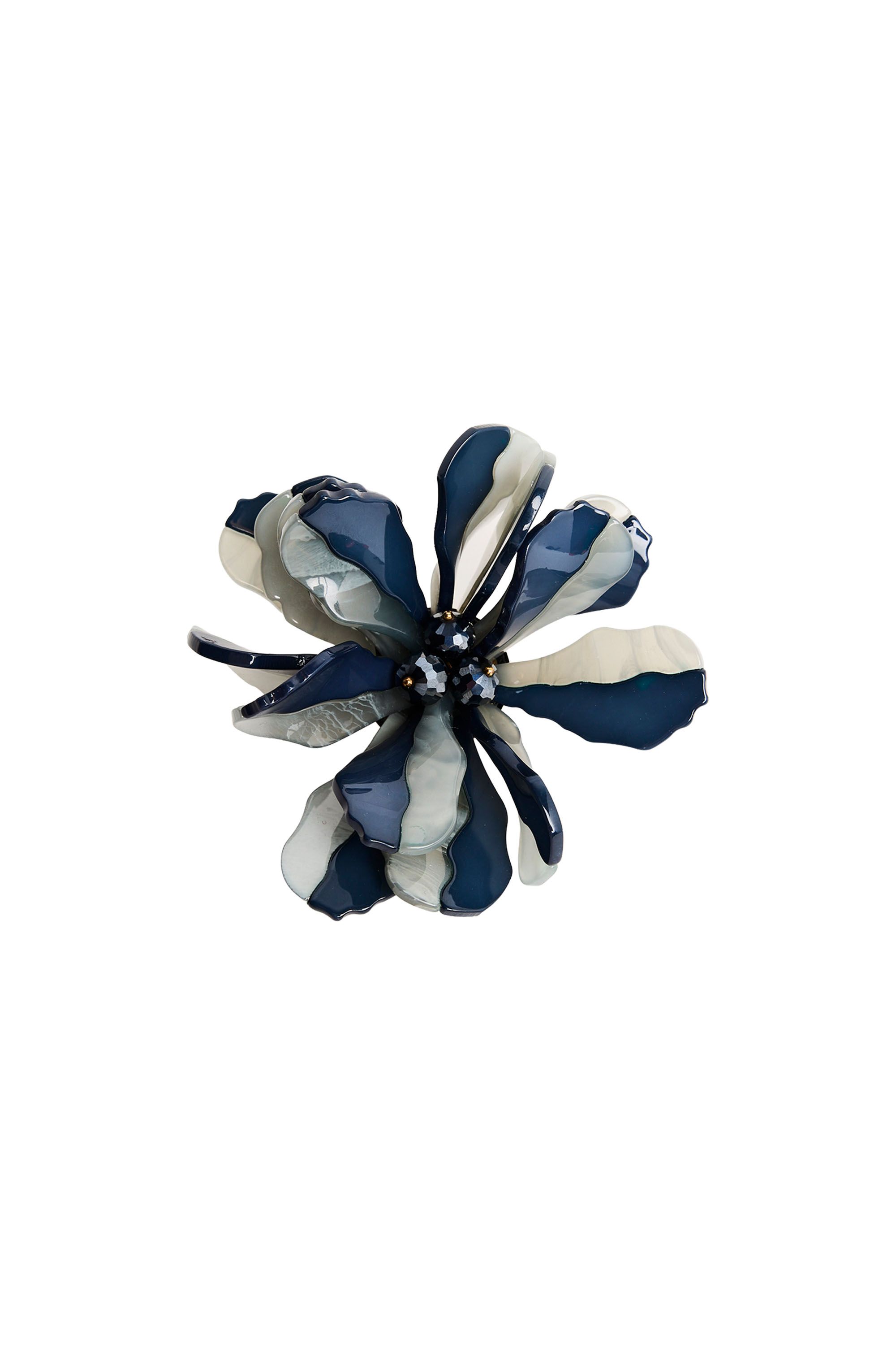 Norah Blauwe bloem broche blue melange 219660-450