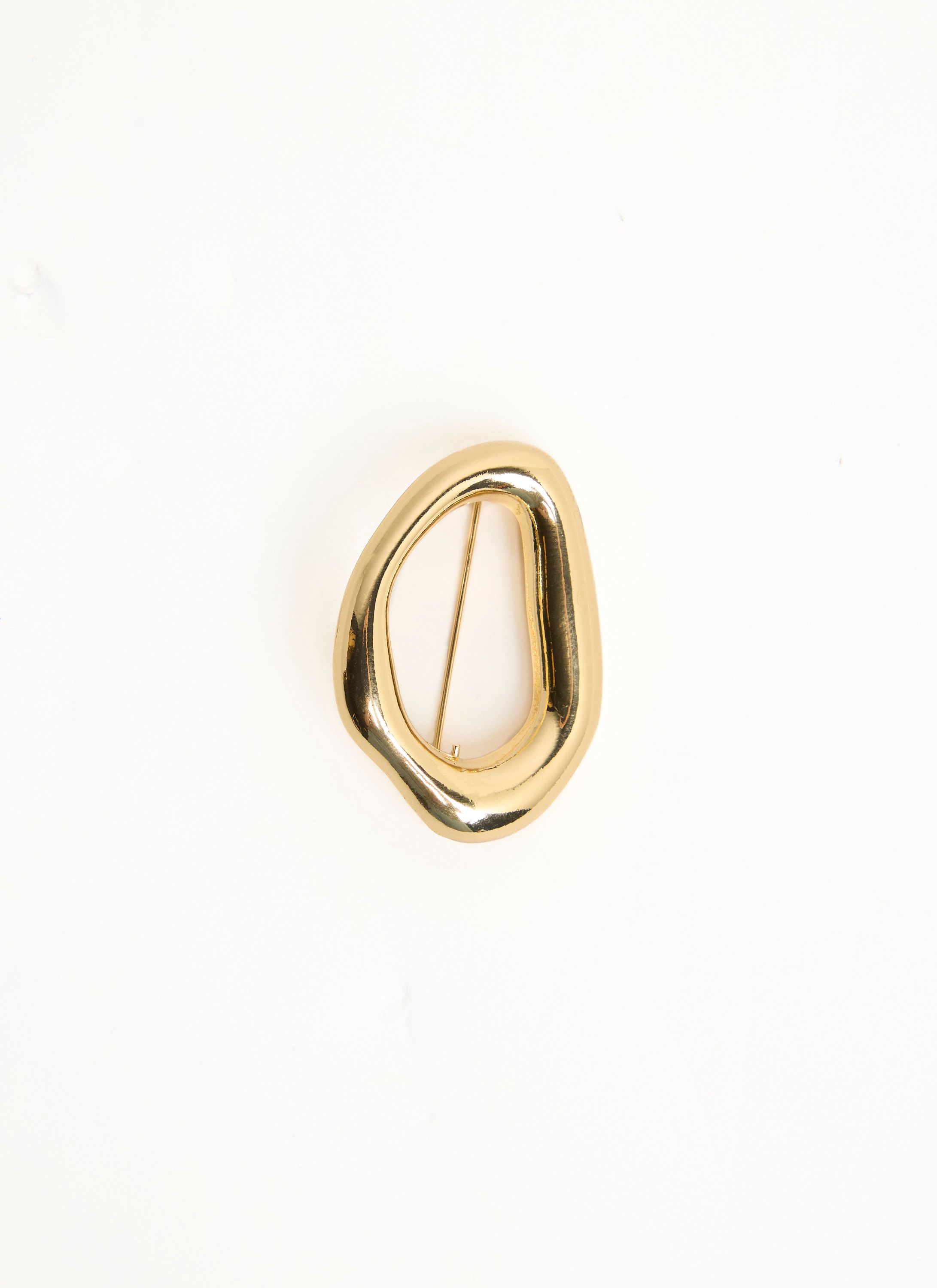 Norah Goudkleurige organische broche gold 219662-199