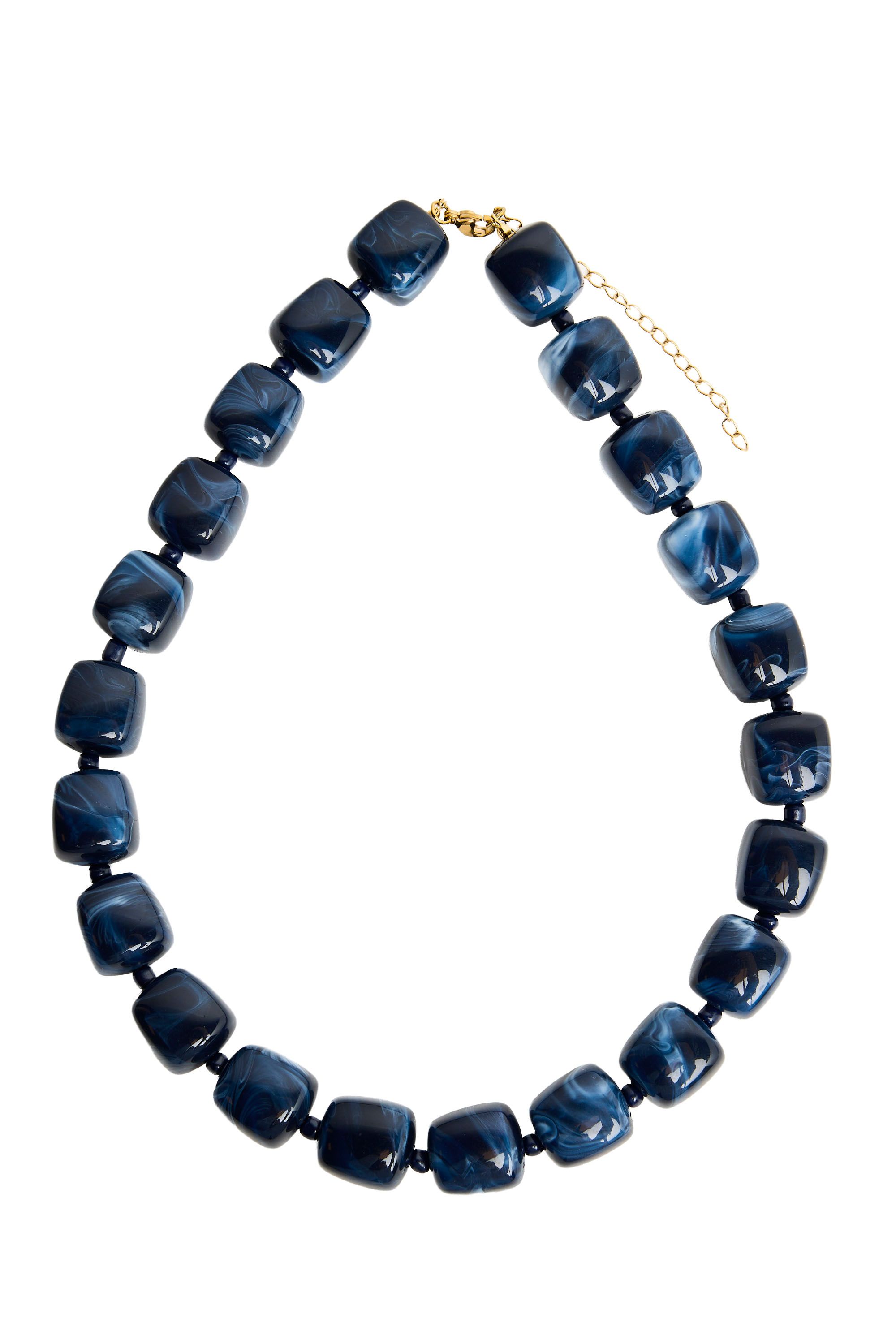 Norah Donkerblauwe kralenketting dark blue 219673-499