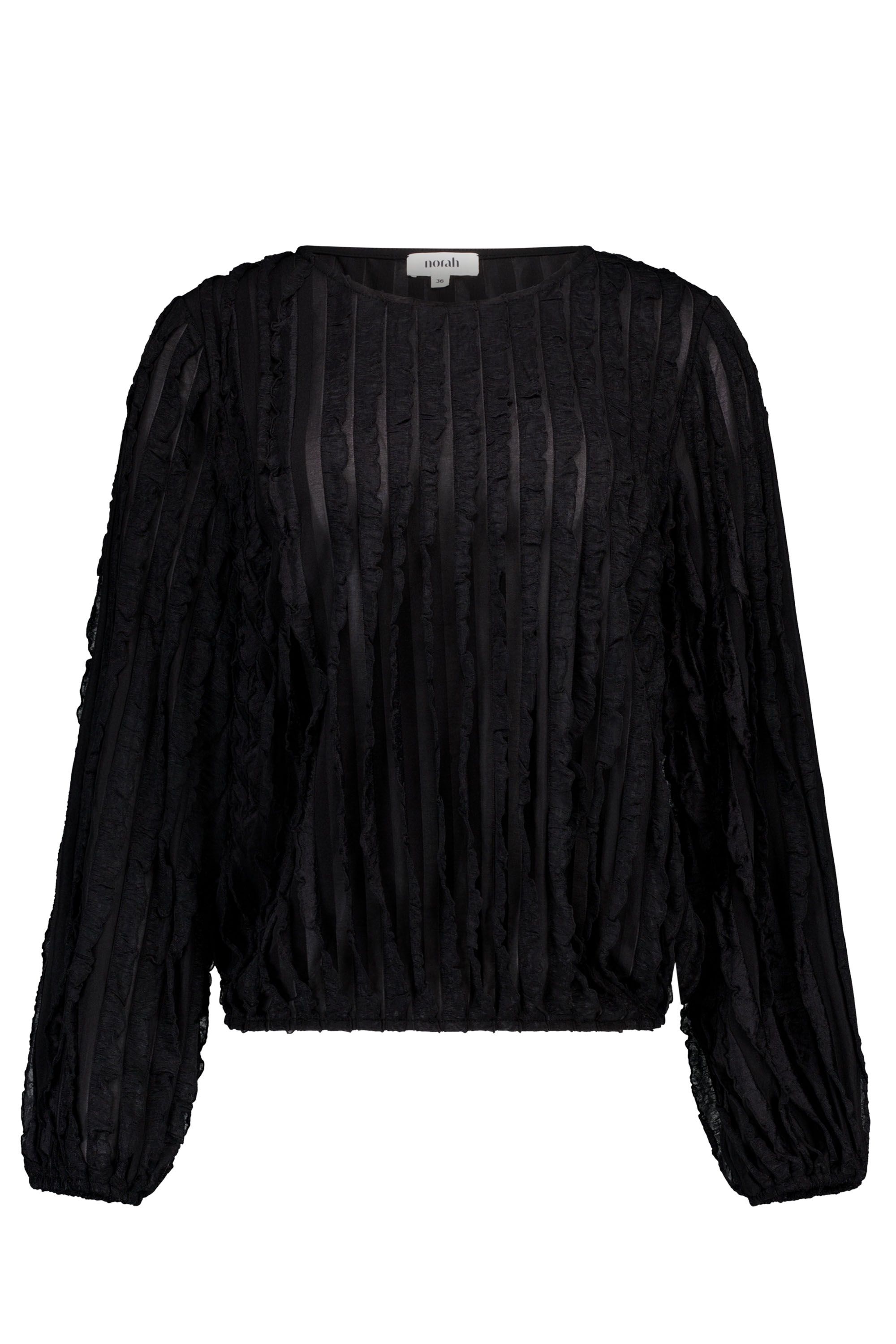 Norah Zwarte top met ruches black 219680-001