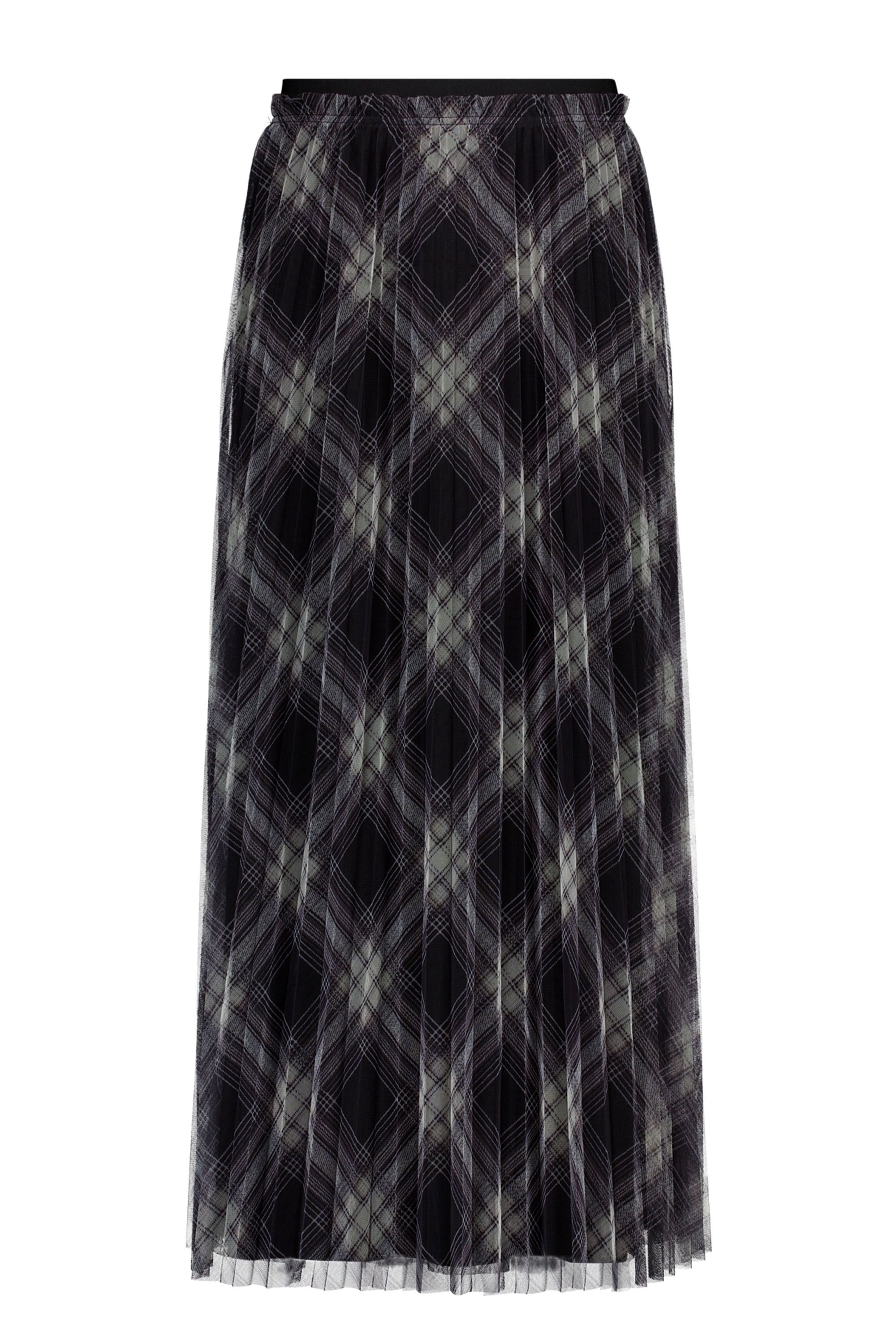 Norah Blauw/grijs geruite midi rok black/grey 219682-040