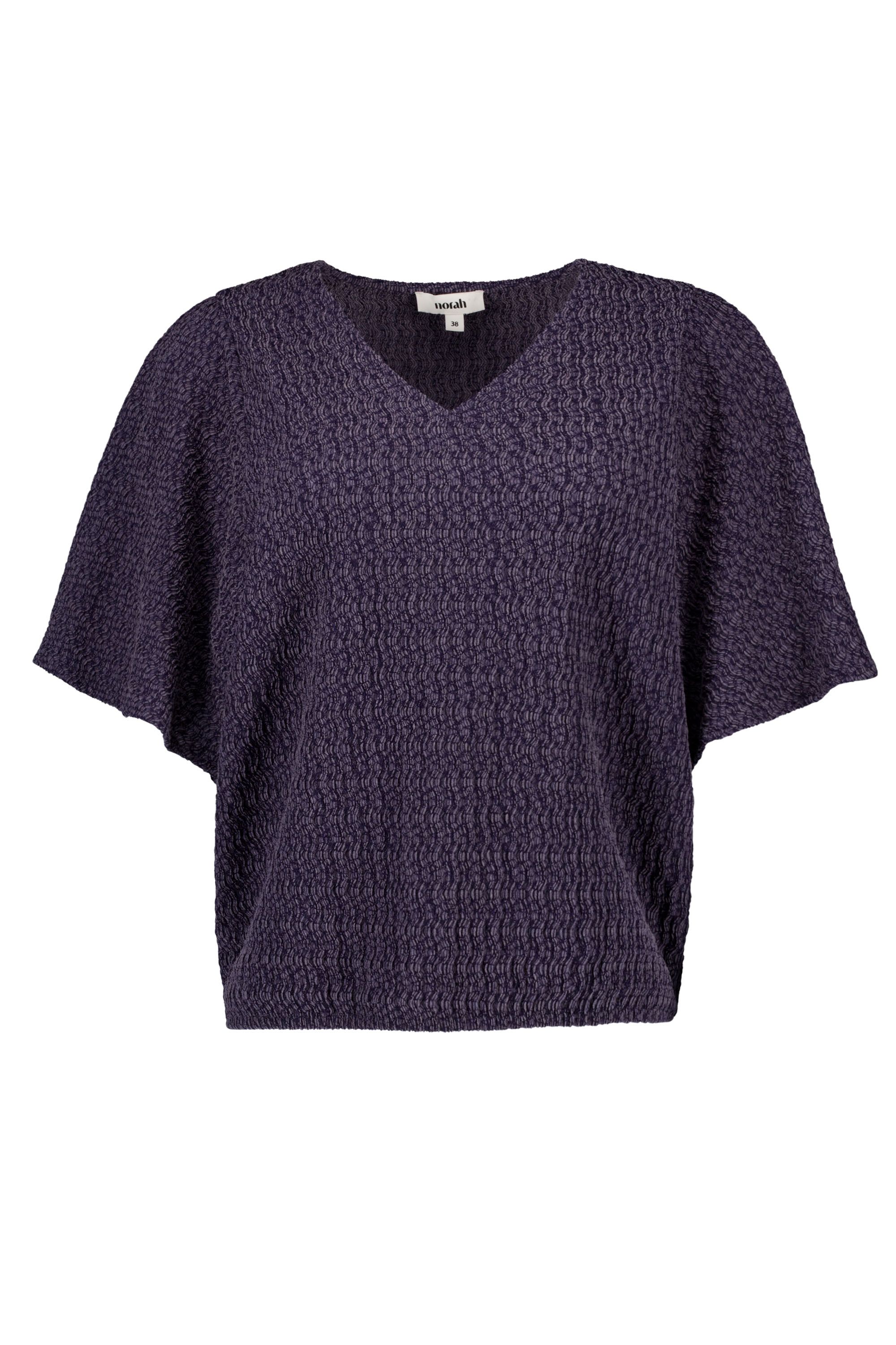 Norah Donkerblauw shirt met structuur denim blue 219687-472