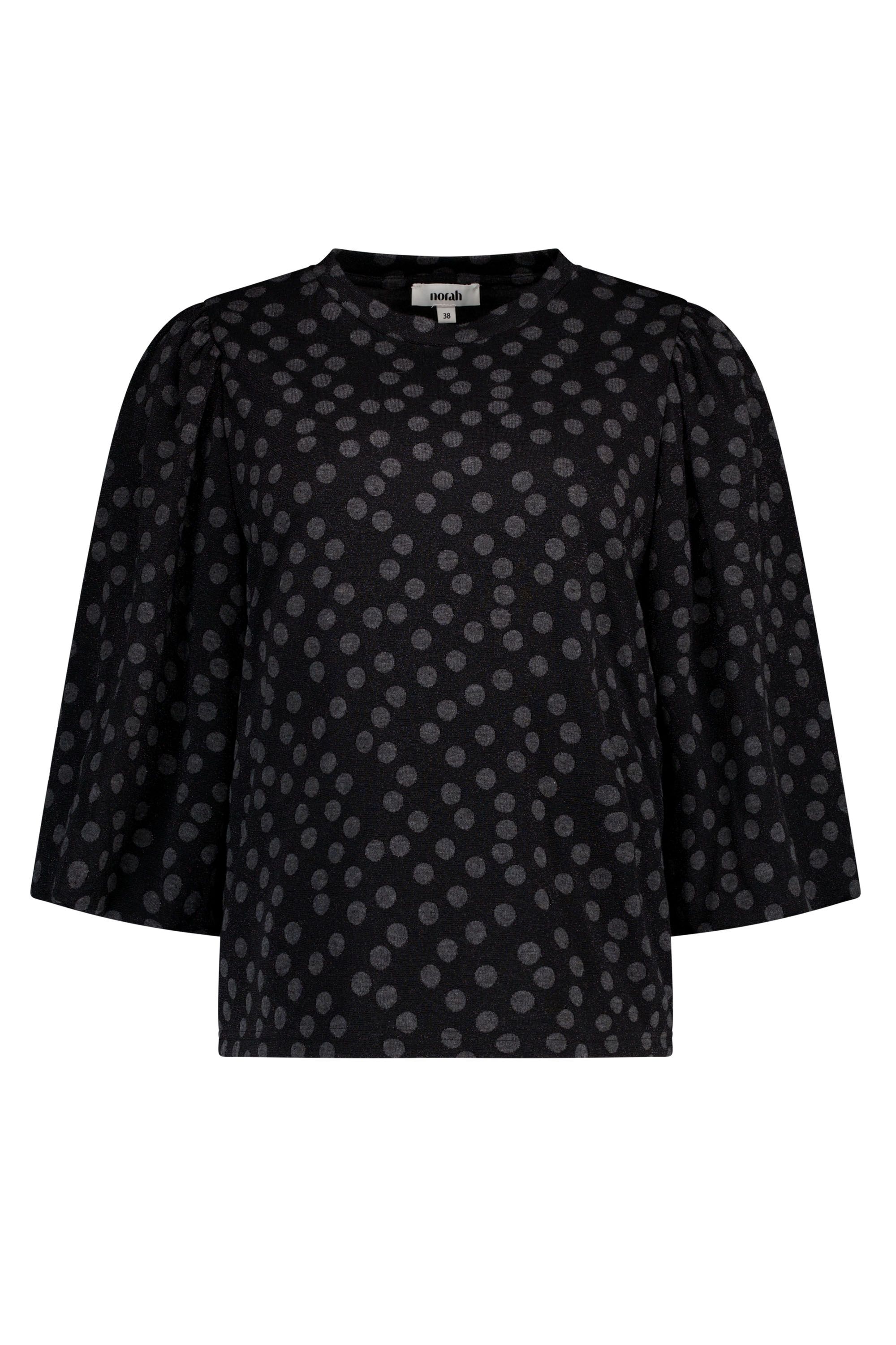 Norah Zwart/grijs polkadot shirt black/grey 219688-040