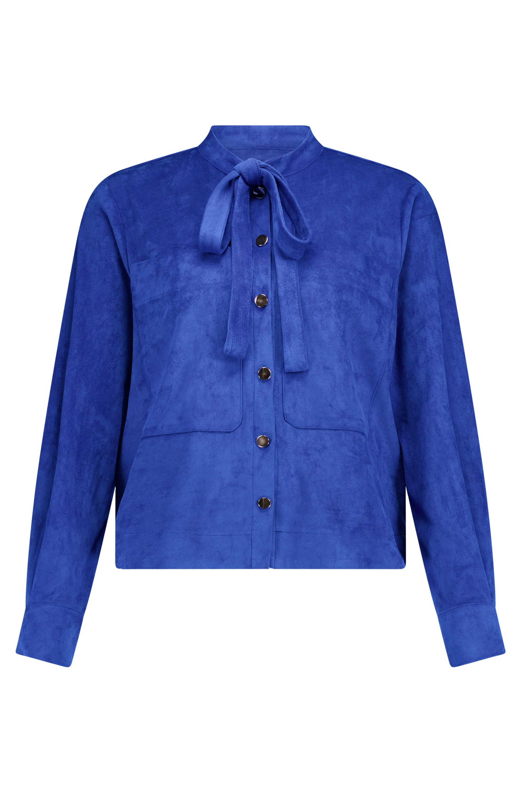 Norah Kobaltblauwe blouse met strik cobalt 219694-468