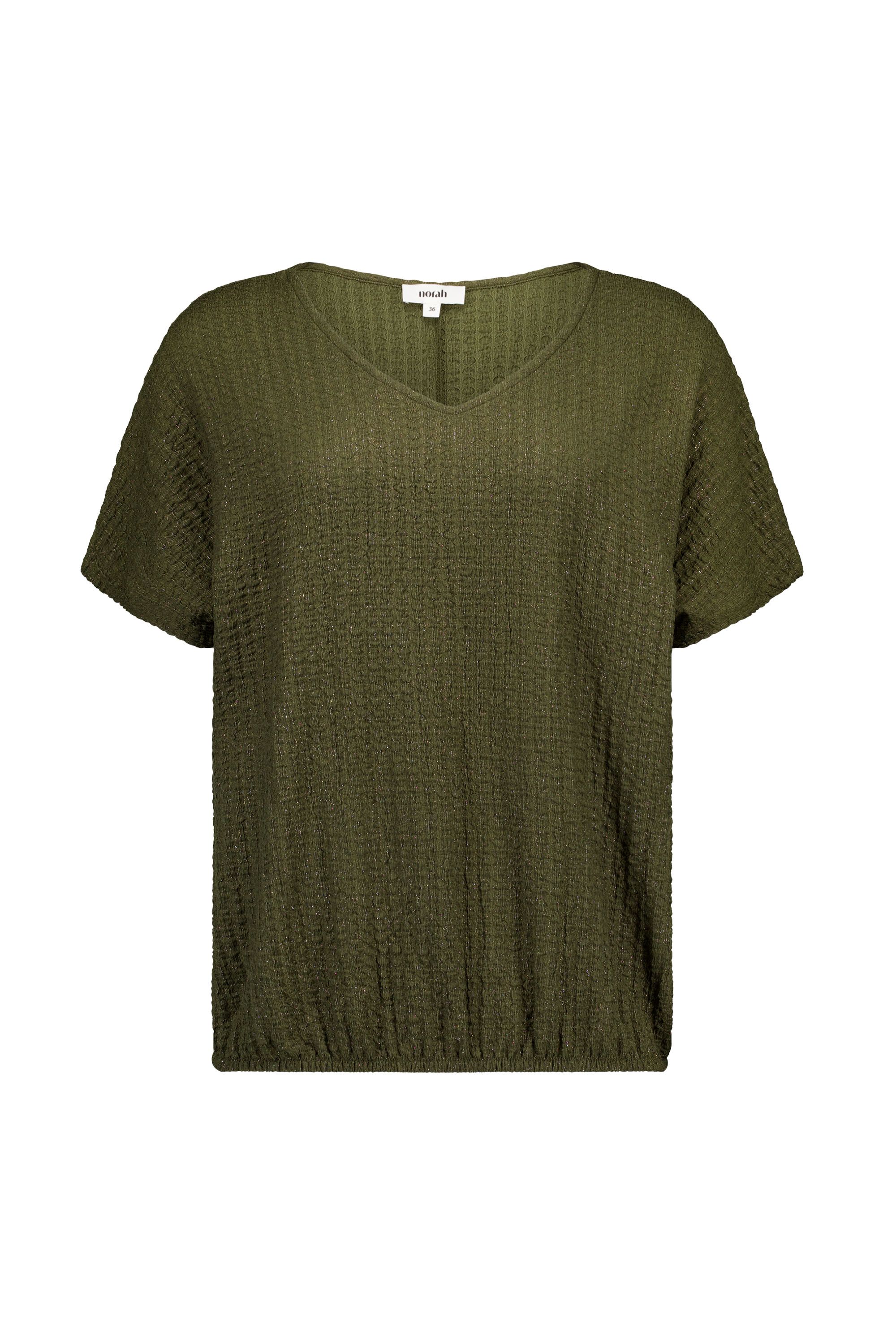 Norah Viv shirt donkergroen met glans dark olive 219756-598