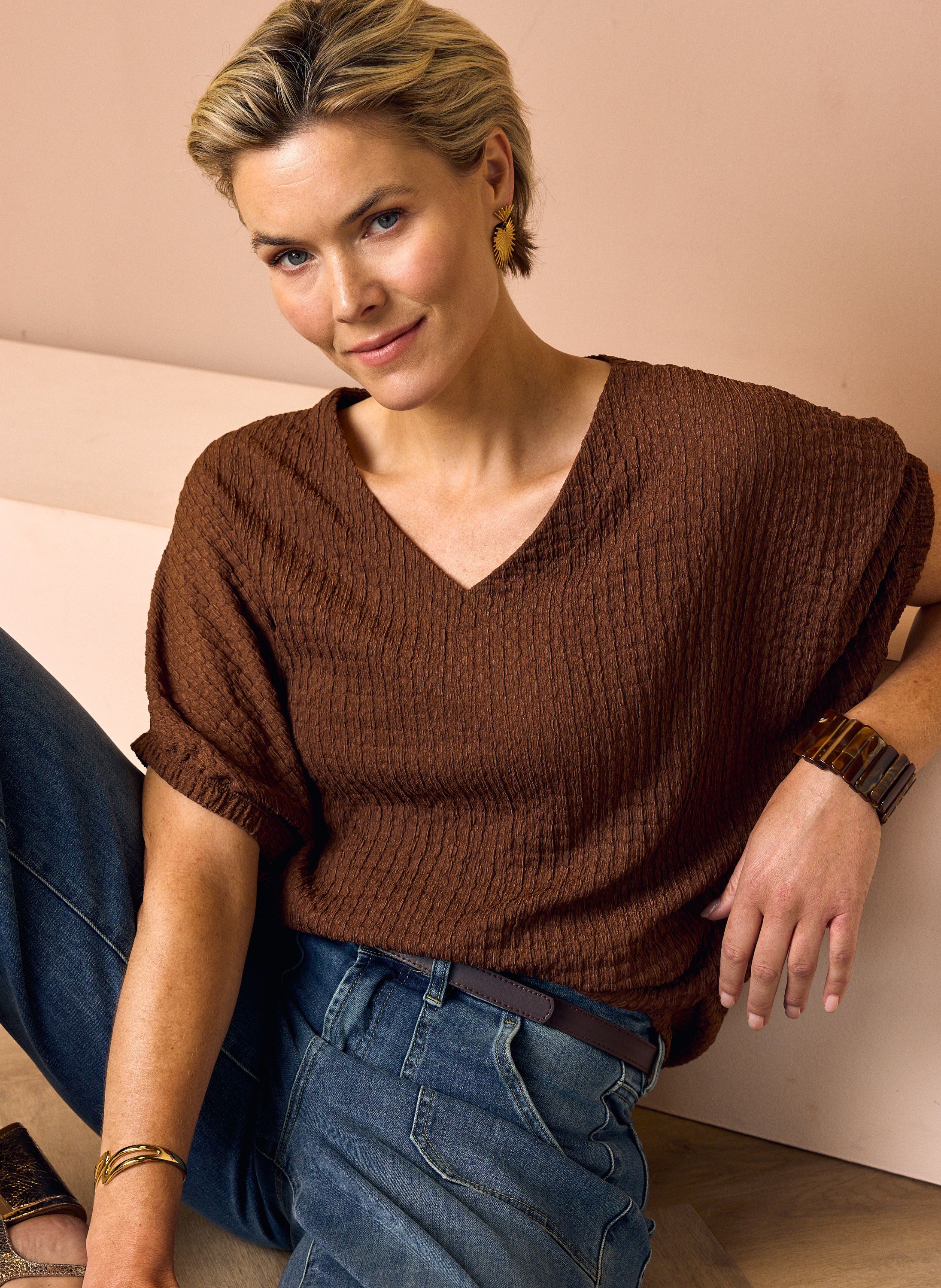 Norah Viva shirt bruin cacao 219773-213