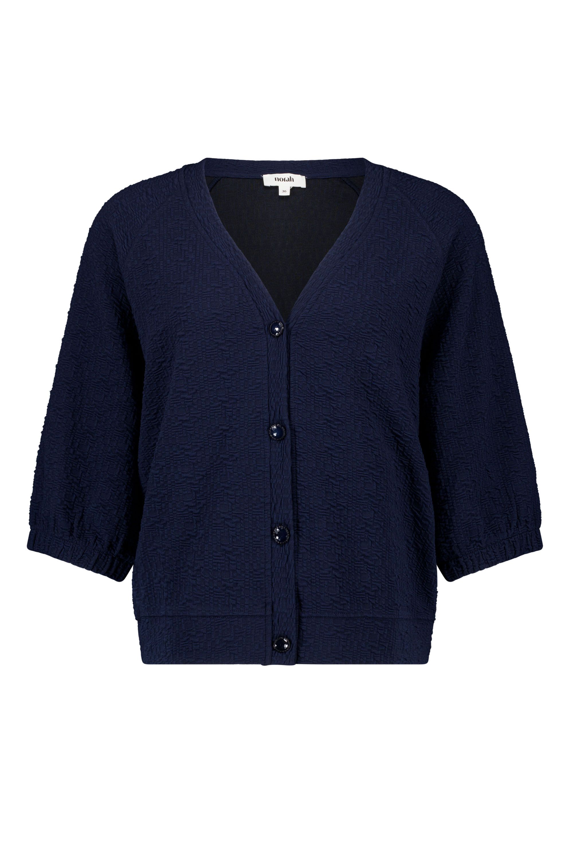 Norah Donkerblauw vest met structuur navy 219774-492