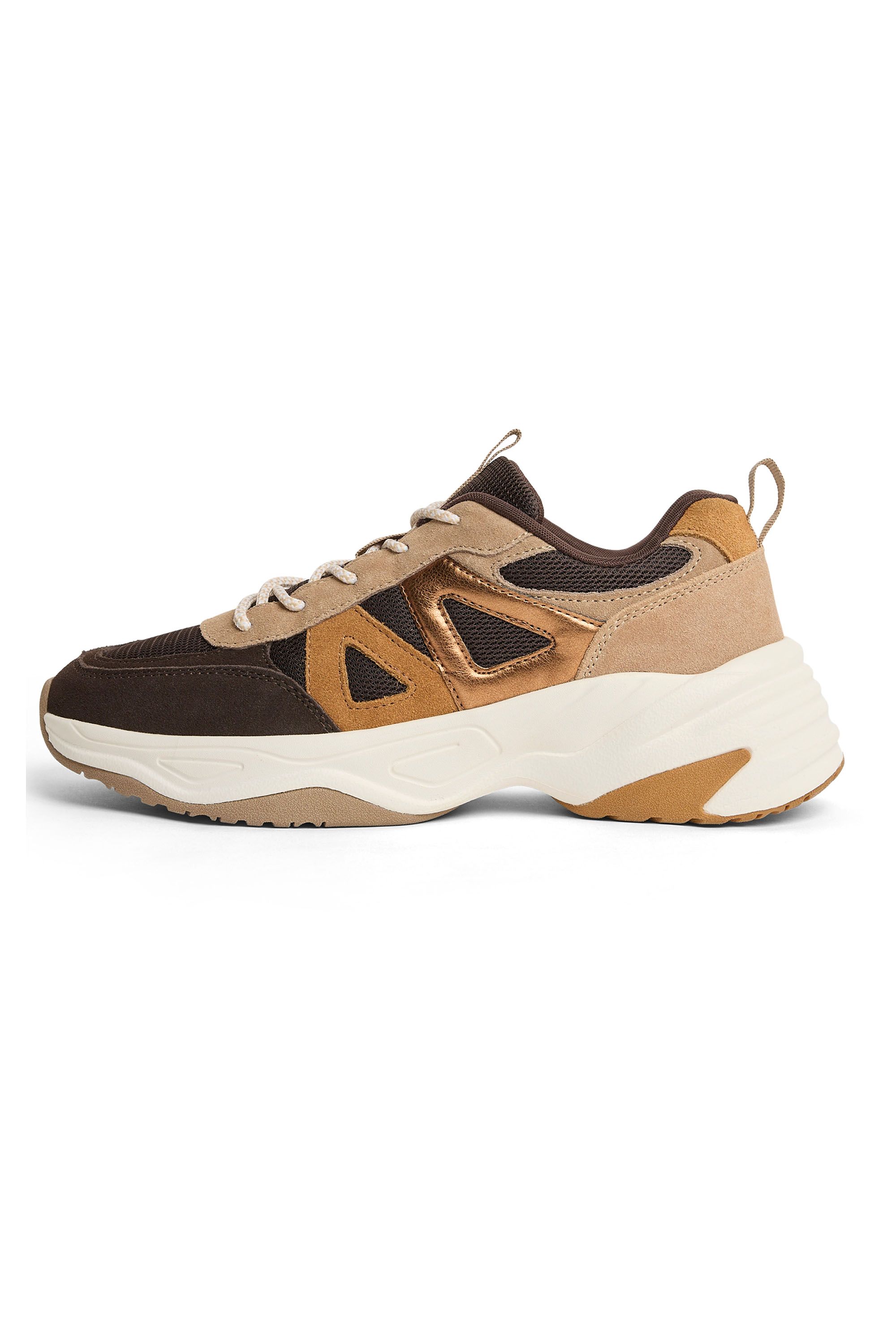 Norah Bruine sneaker met bronskleurige details brown multicolor 219780-220