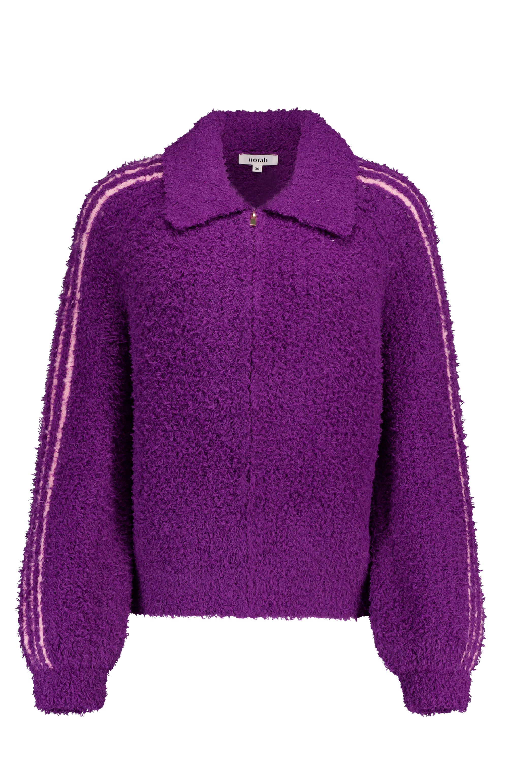 Norah Paarse gebreid vest met kraag violet 219781-805