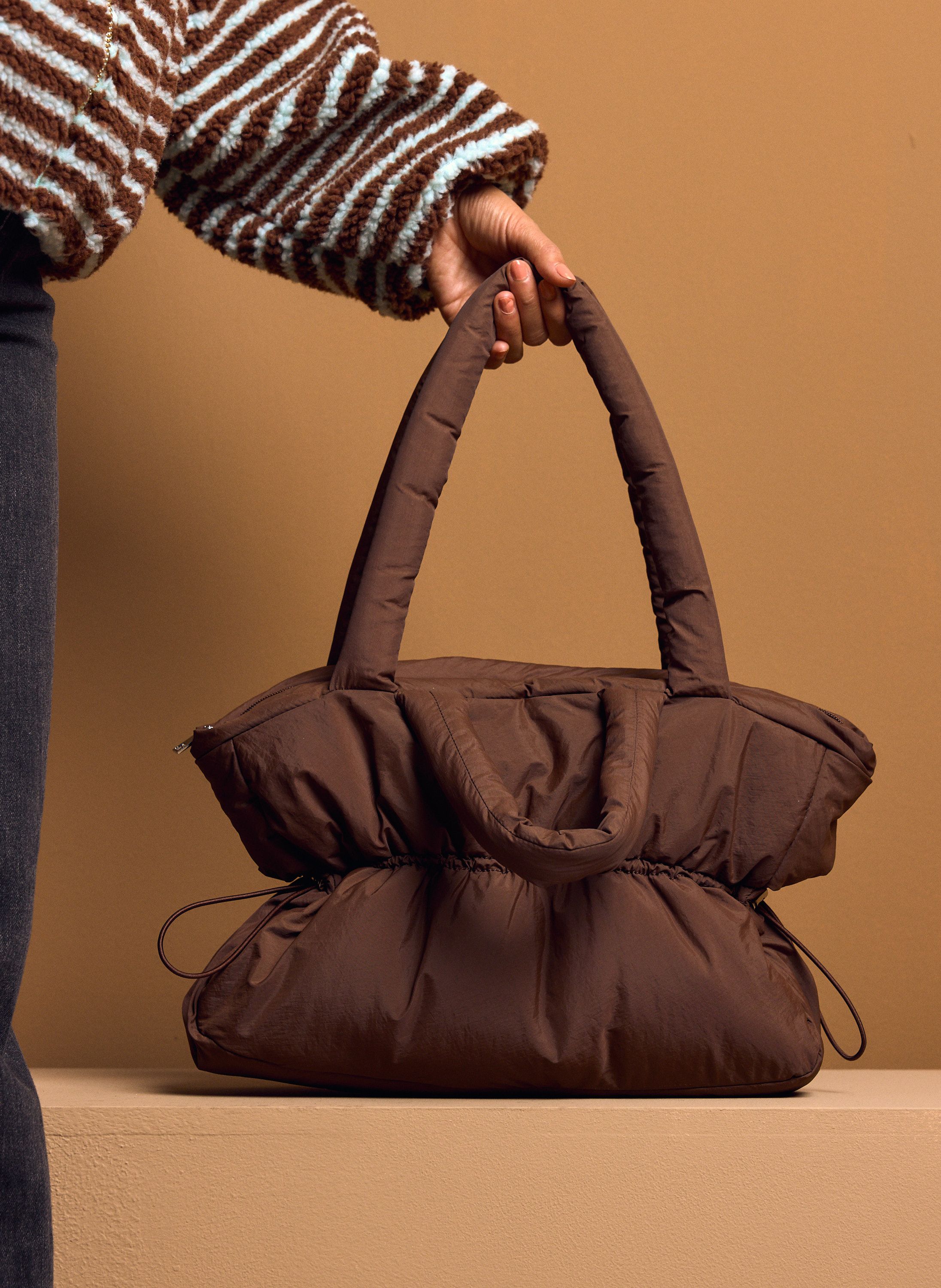 Norah Bruine puffer tas brown 219798-200
