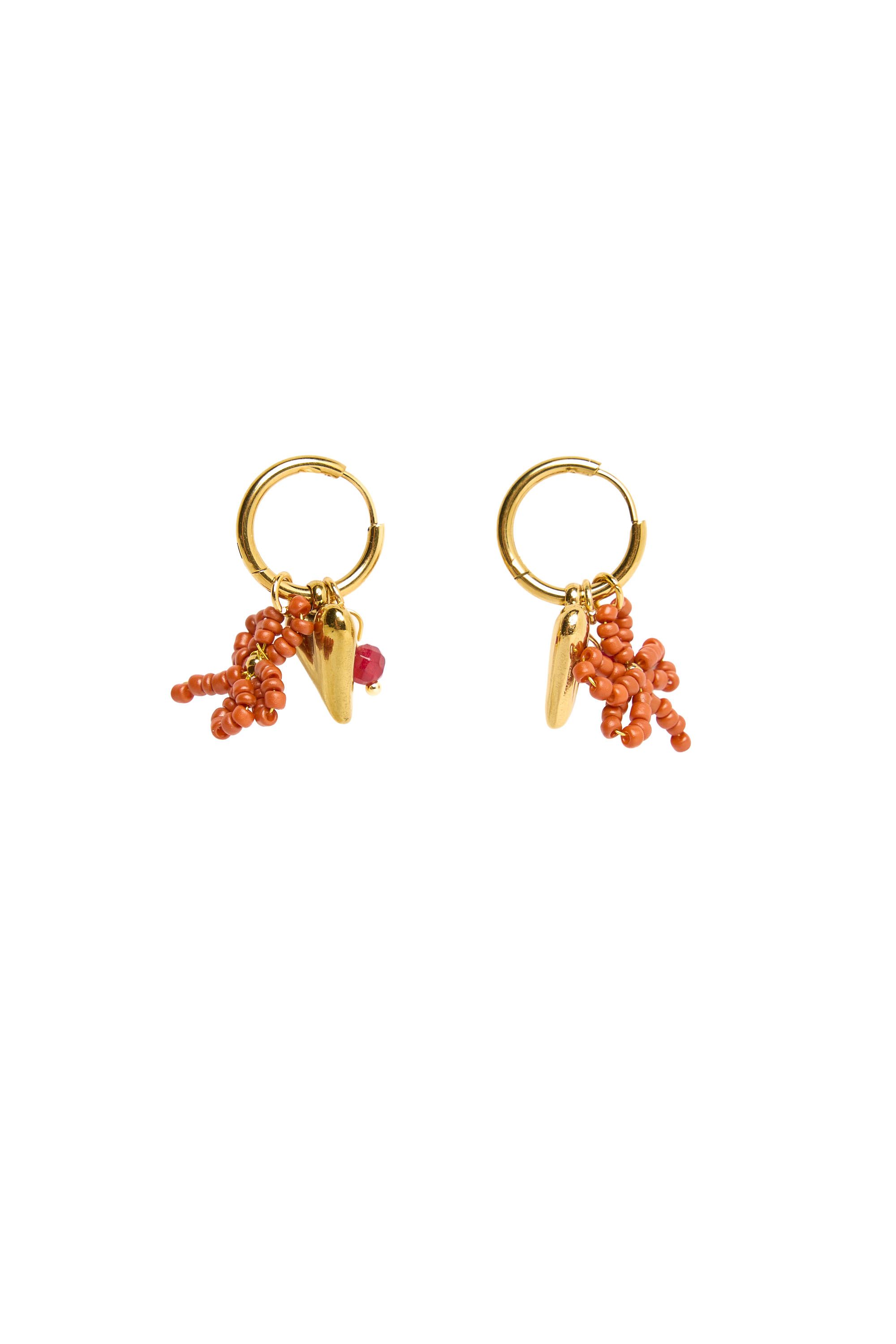 Norah Goudkleurige oorringen met bloem en hartje gold multicolor 219806-198