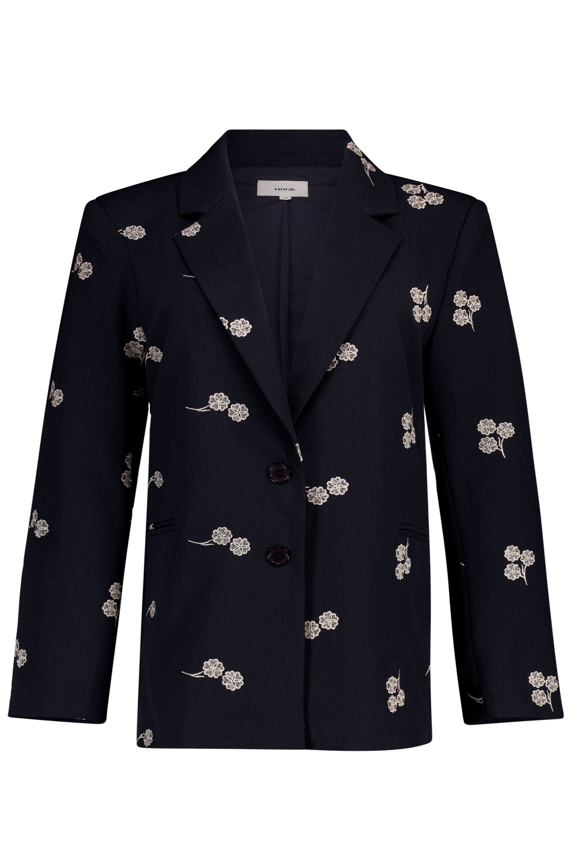 Norah Donkerblauwe blazer met borduursels blue/ecru 219814-441