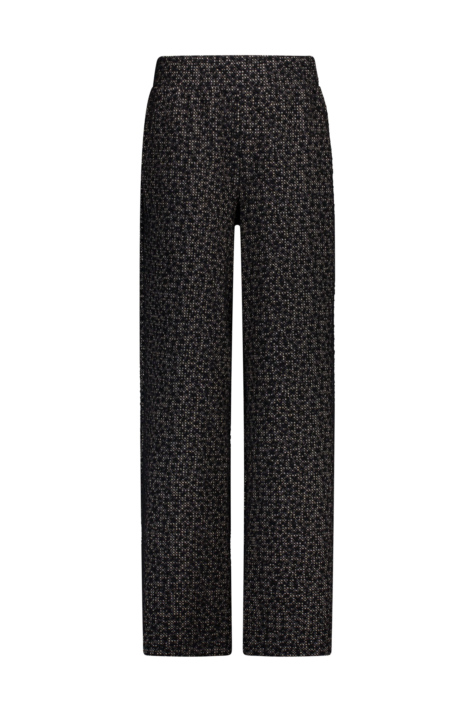 Norah Wide fit broek | Zwart/ecru black/ecru 219817-041