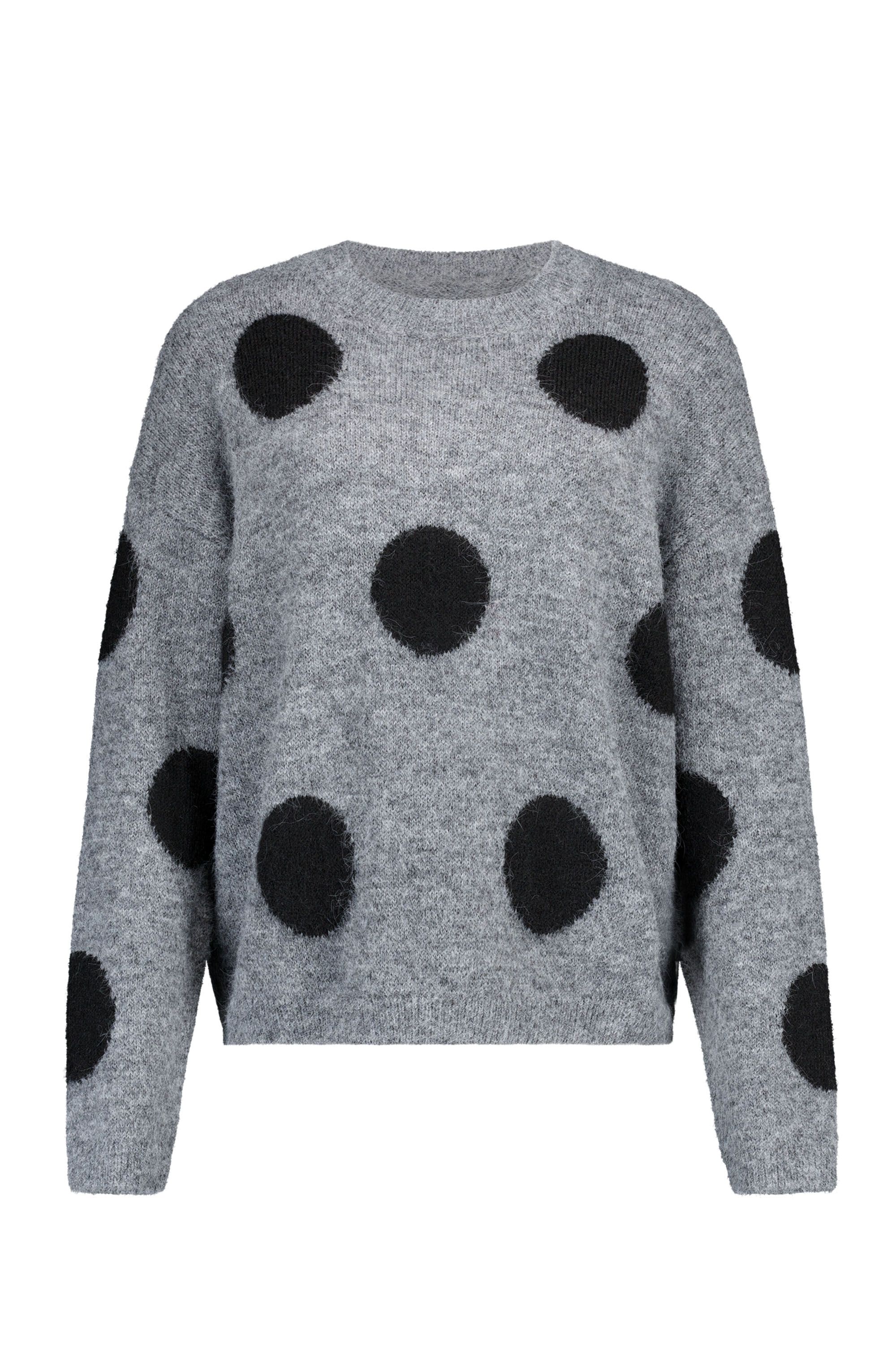 Norah Grijs/zwarte polkadot trui grey/black 219826-070