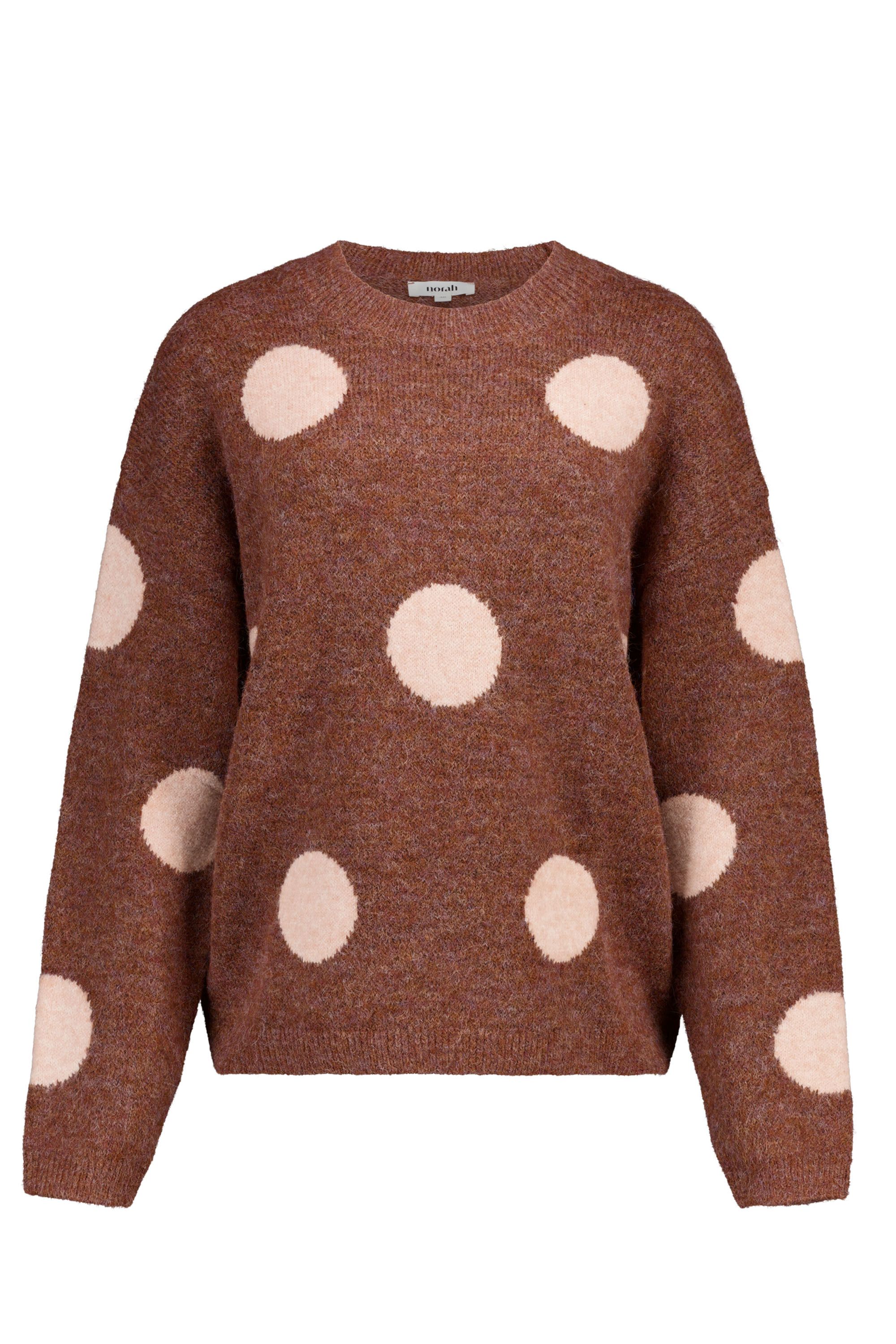 Norah Bruin/roze polkadot trui brown/pink 219826-239