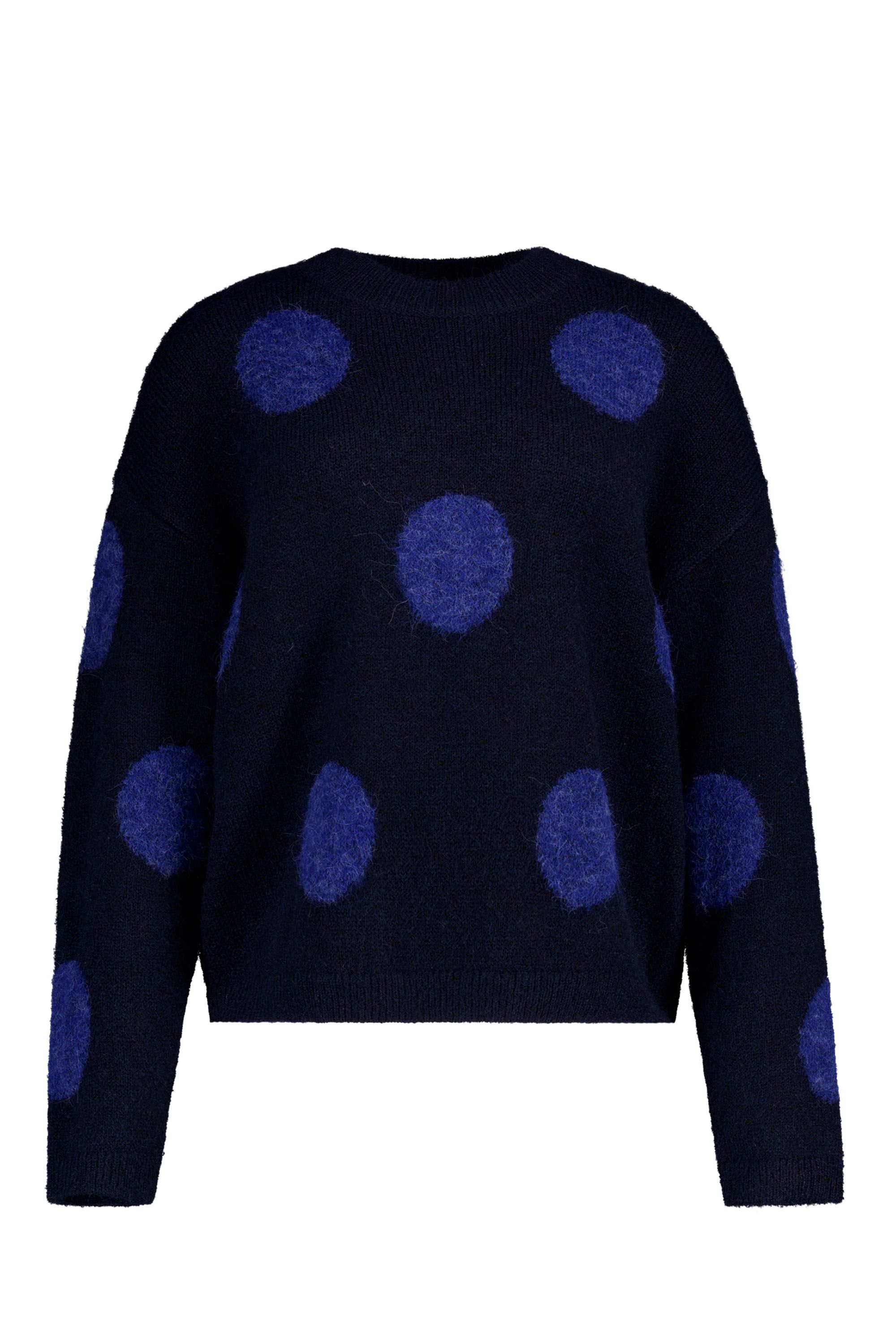 Norah Blauwe polkadot trui navy 219826-492