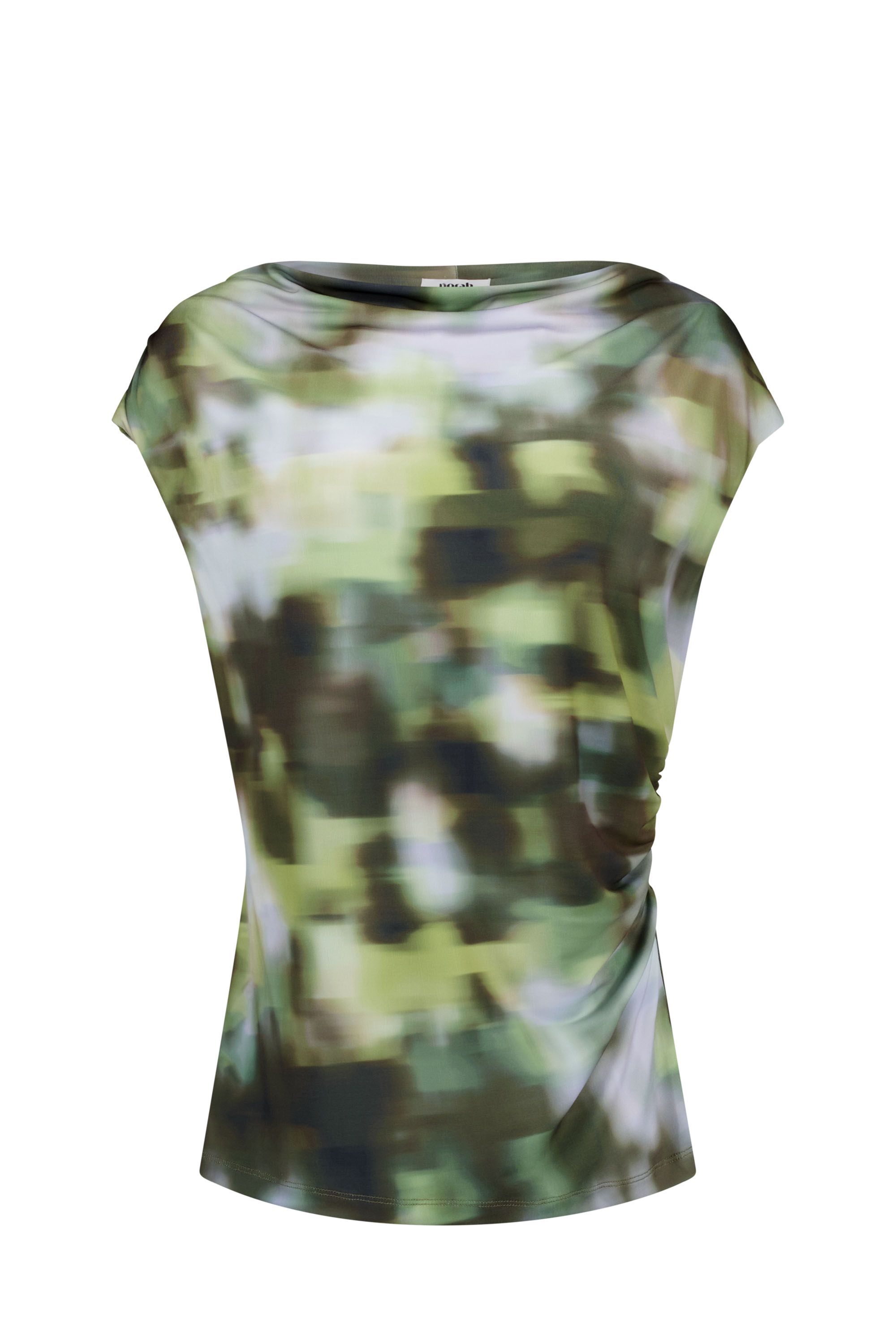 Norah Groene top met watervalhals green multicolor 219827-520