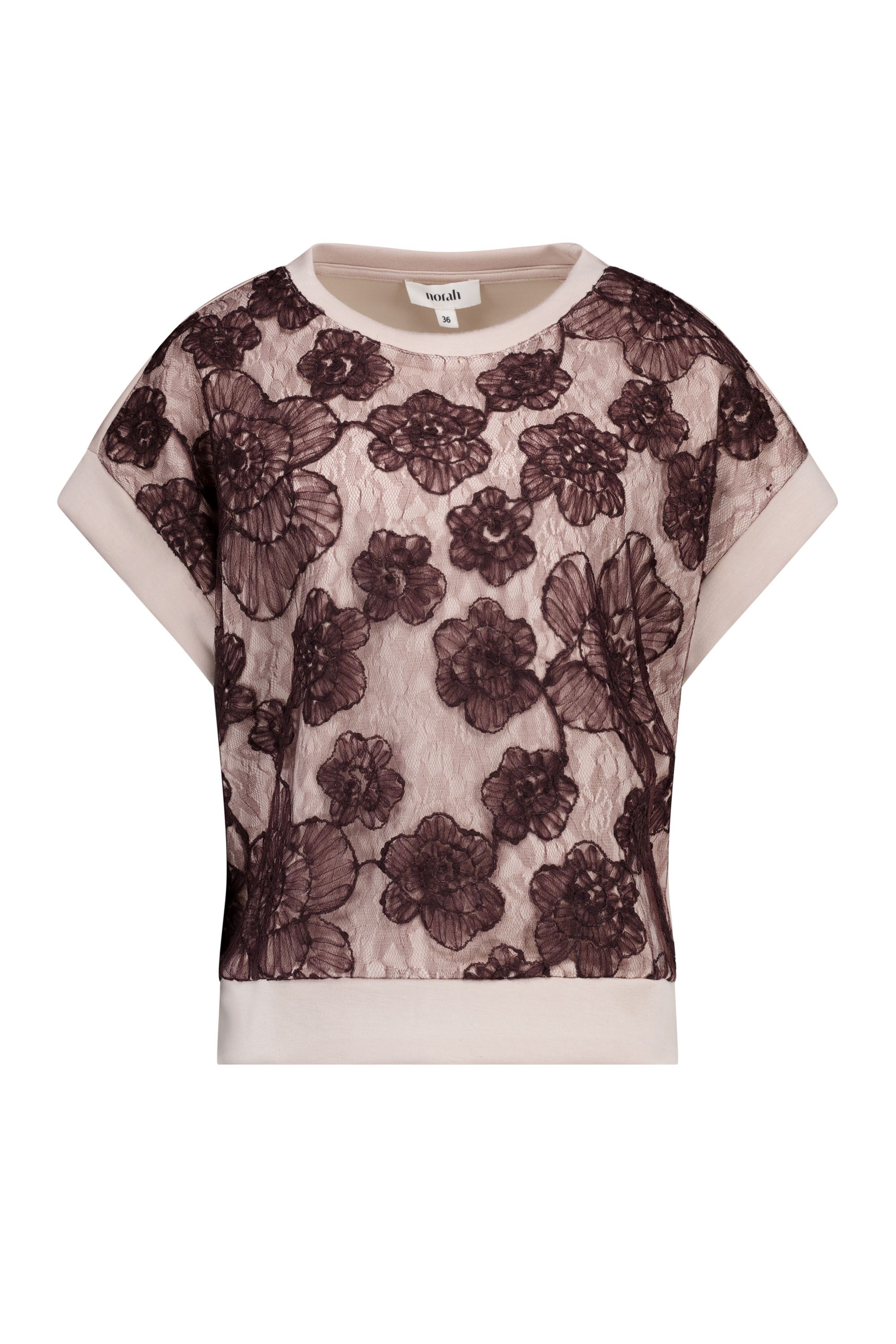 Norah Zandkleurig shirt met bloemen sand multicolor 219829-121