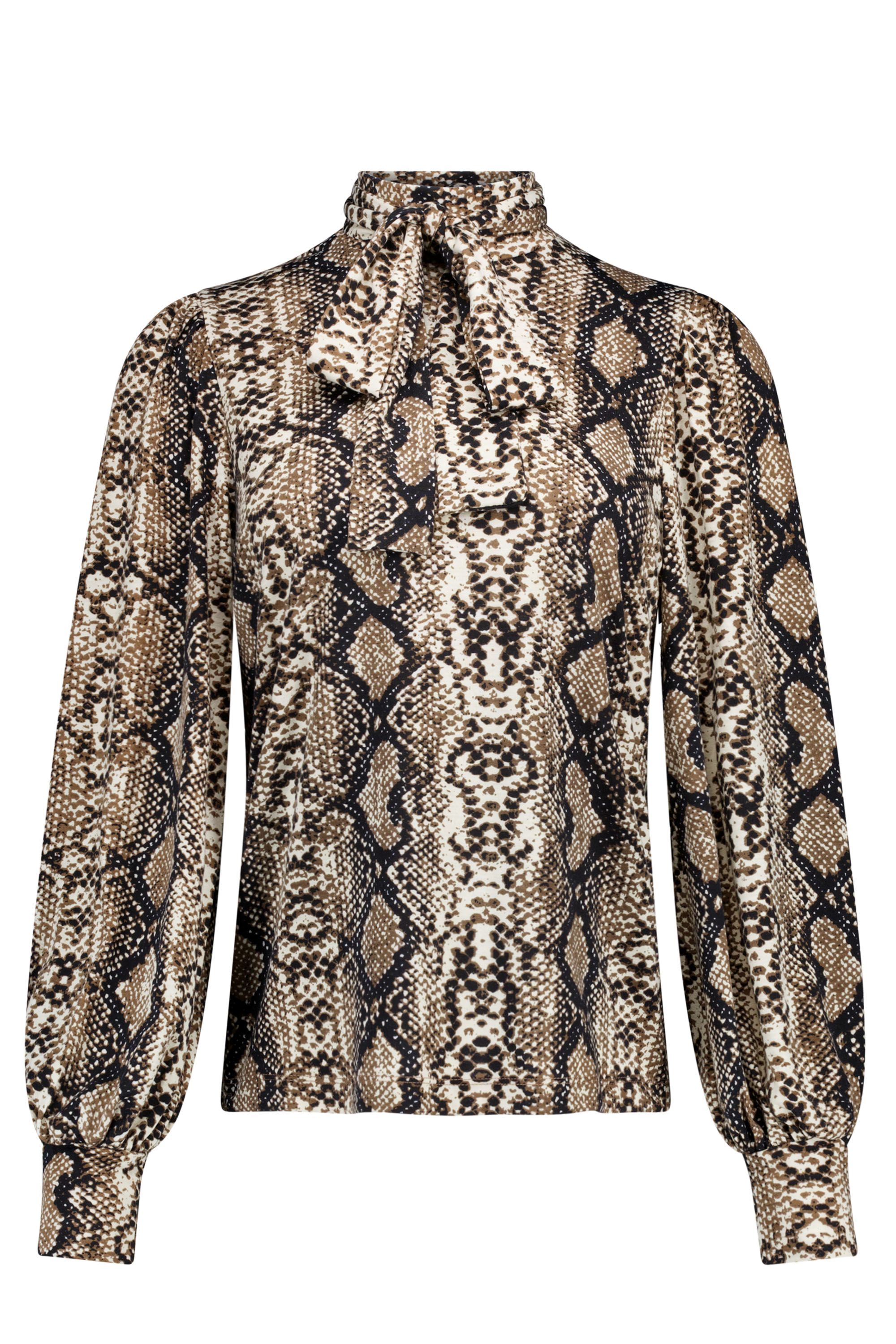Norah Shirt met slangenprint khaki multicolor 219840-084