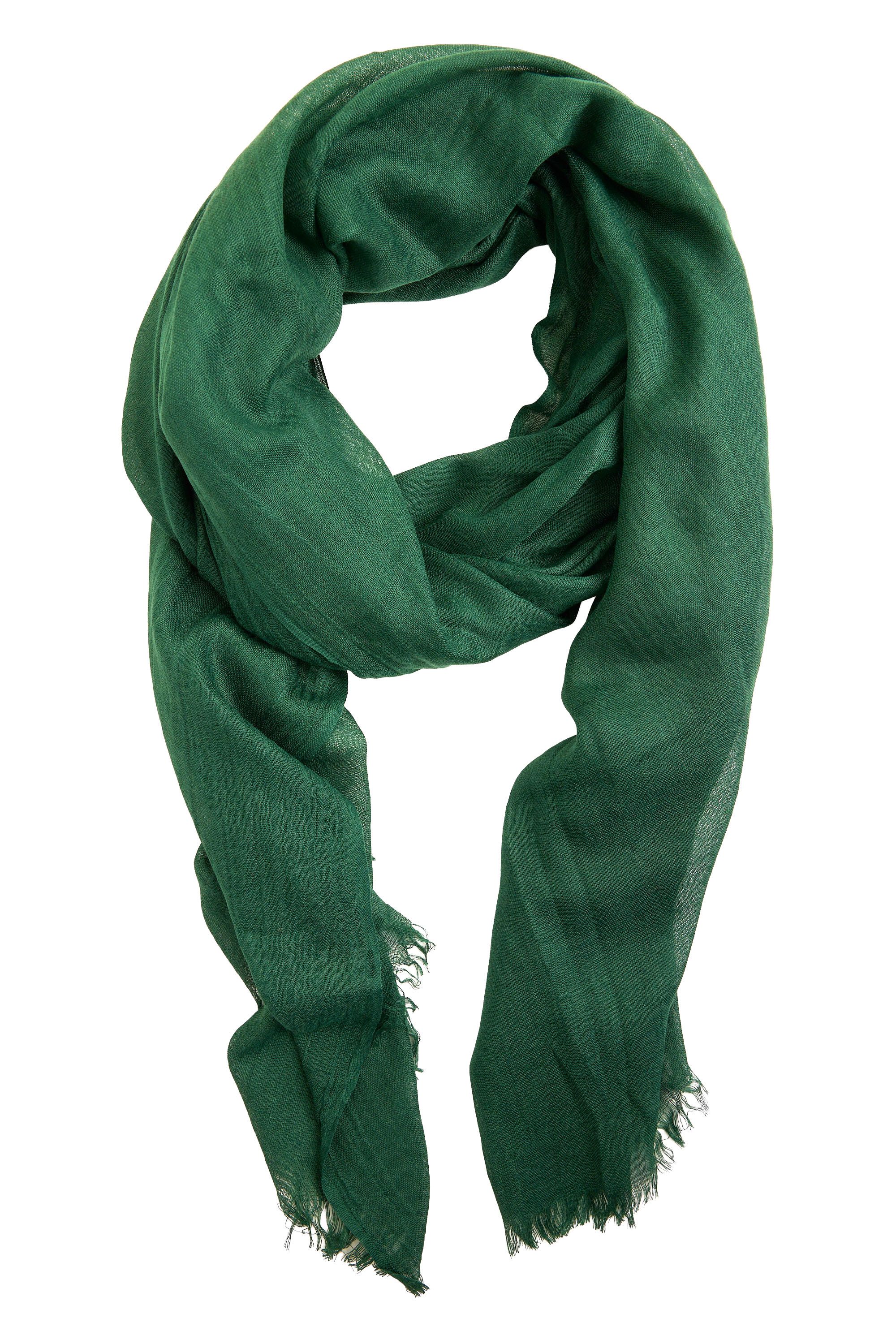 Norah Fijngeweven groene sjaal dark green 219853-599