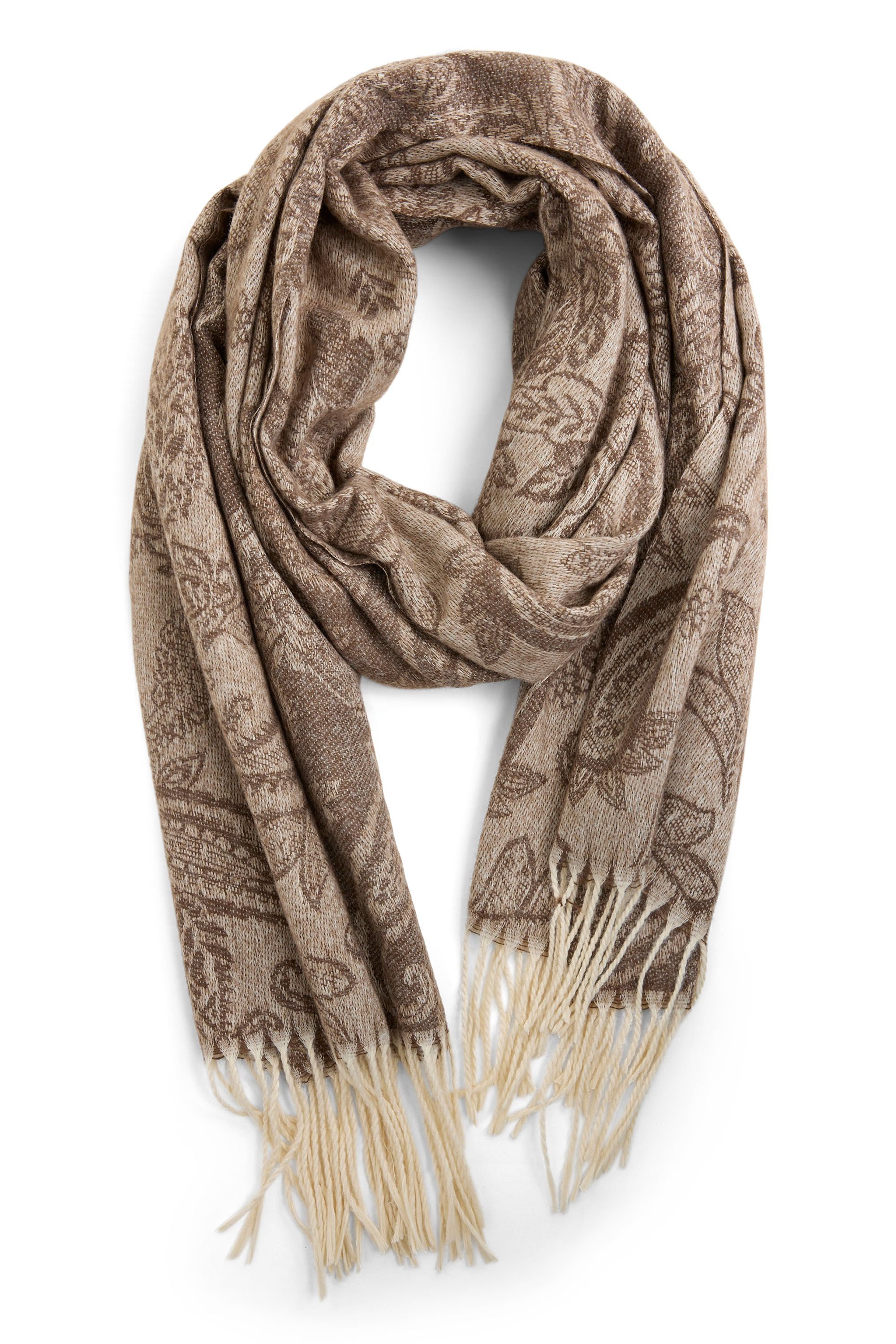 Norah Zandkleurige sjaal met paisleyprint sand multicolor 219856-121