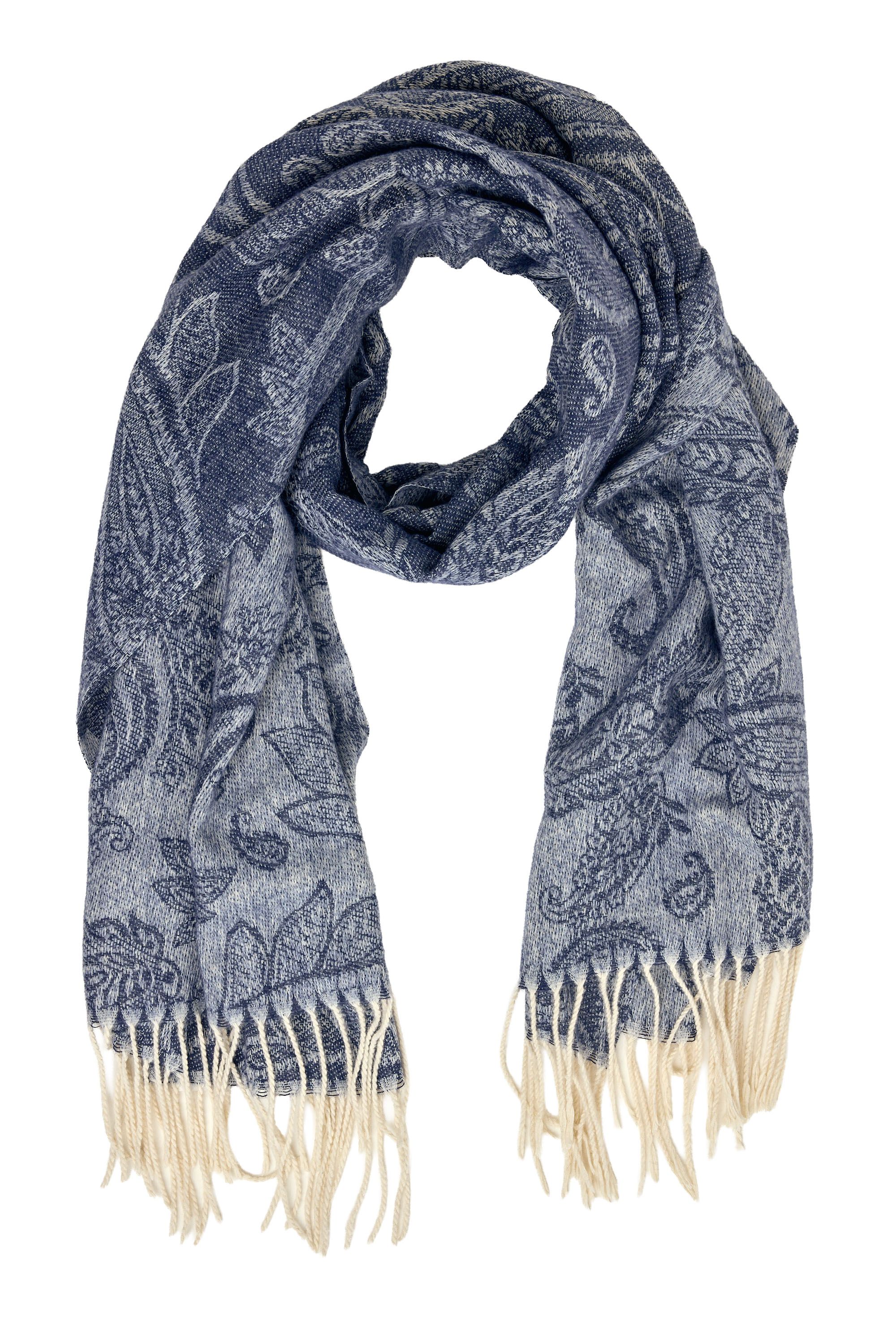 Norah Donkerblauwe sjaal met paisleyprint dark blue 219856-499
