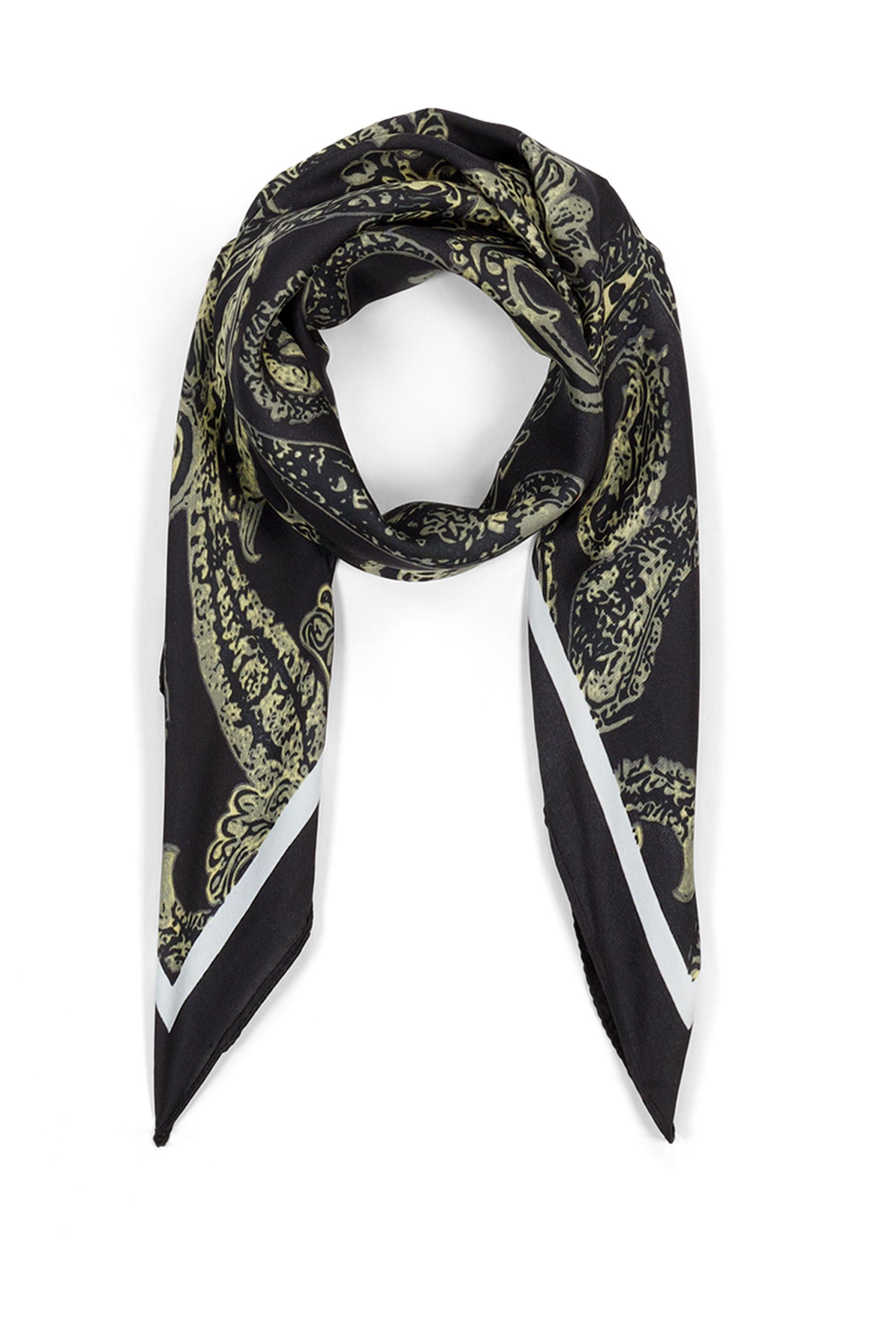 Norah Zwart sjaaltje met paisleyprint black multicolor 219861-020