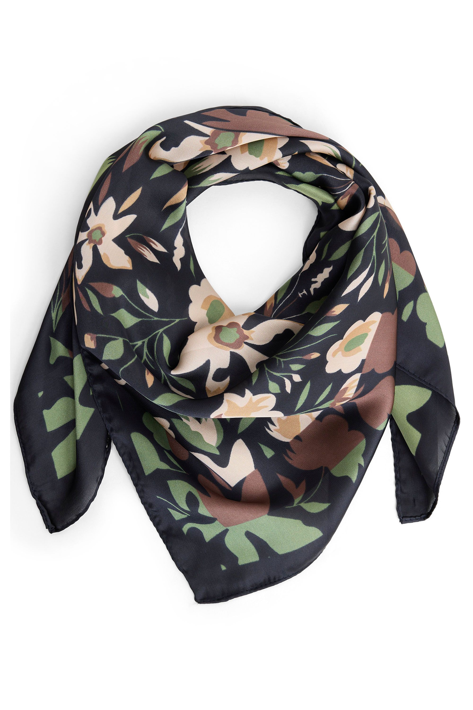 Norah Zwarte sjaal met grafische print black multicolor 219862-020