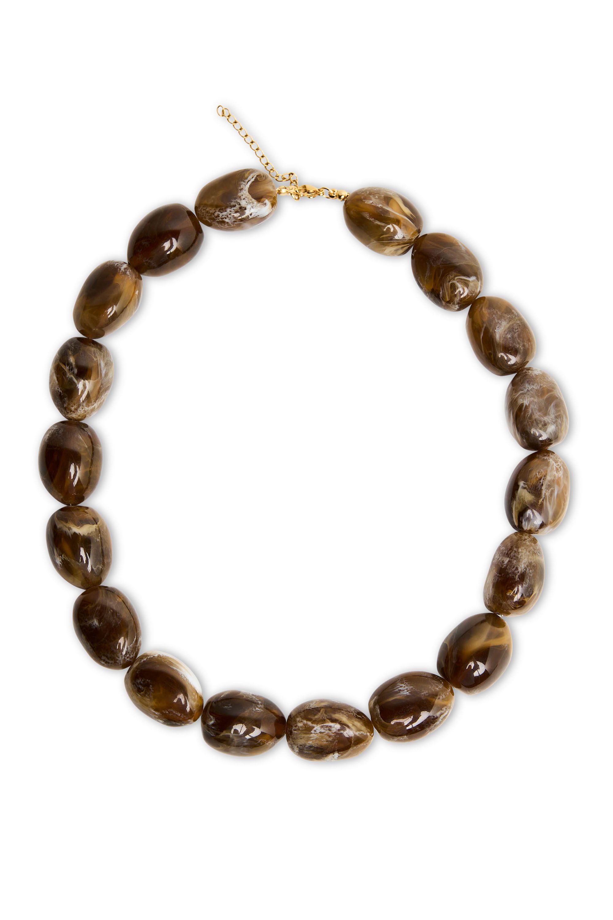 Norah Bruine kralen ketting brown melange 219864-250