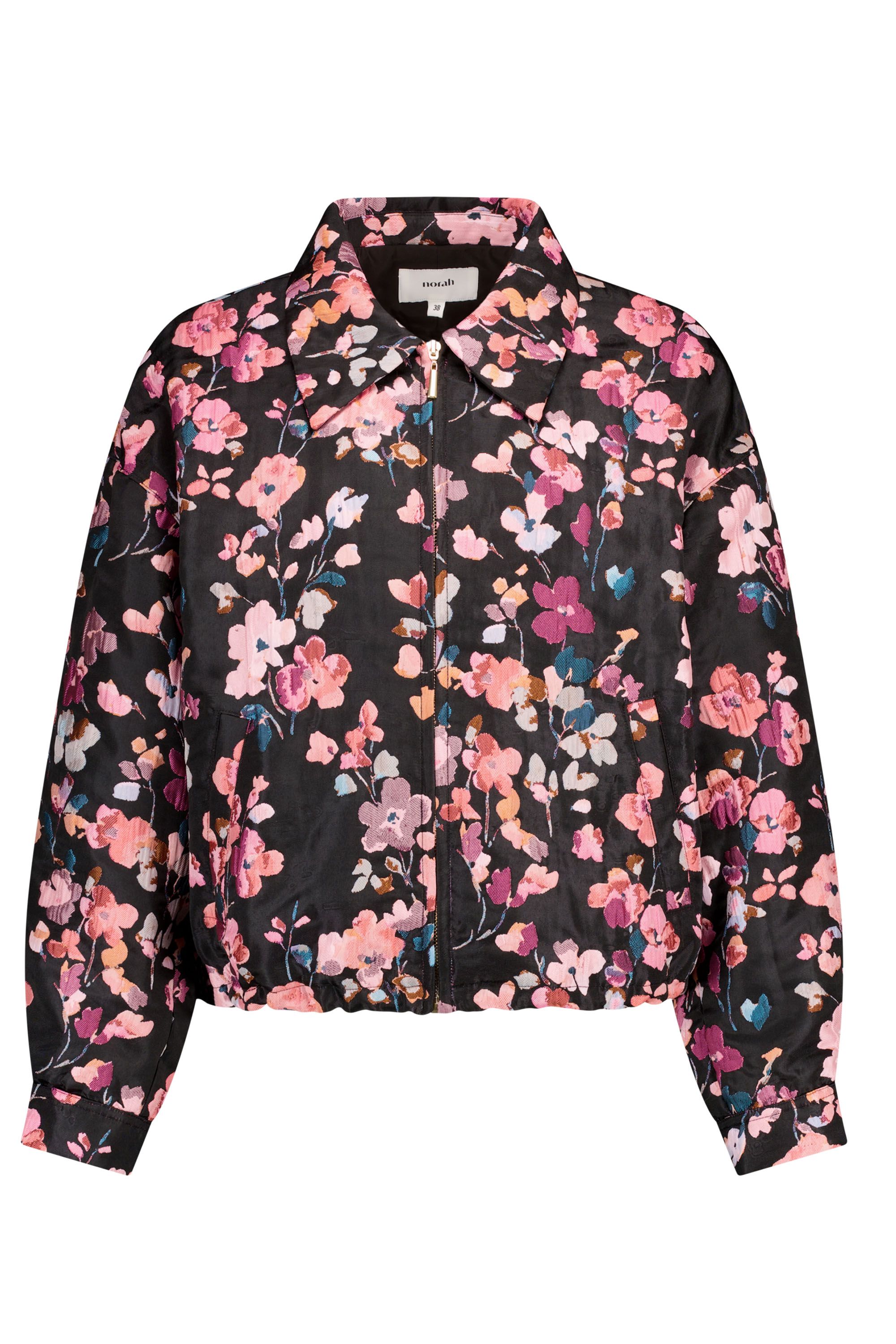 Norah Zwart jasje met gekleurde bloemen black multicolor 219937-020