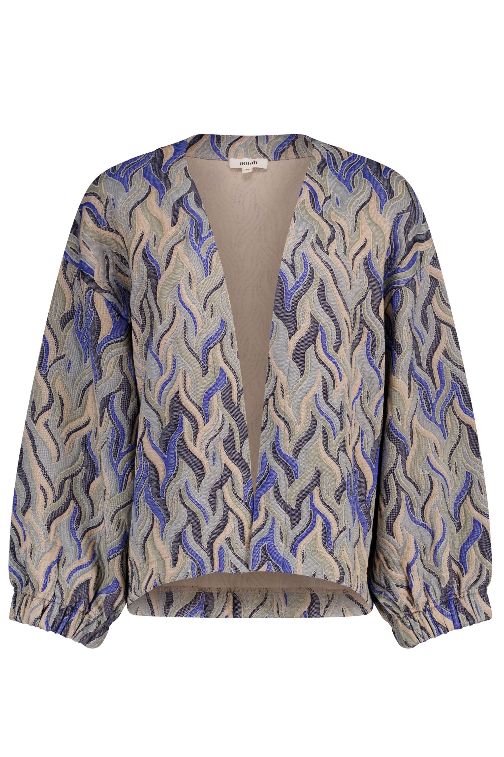 Norah Blauw vest met golvend patroon blue multicolor 219946-420