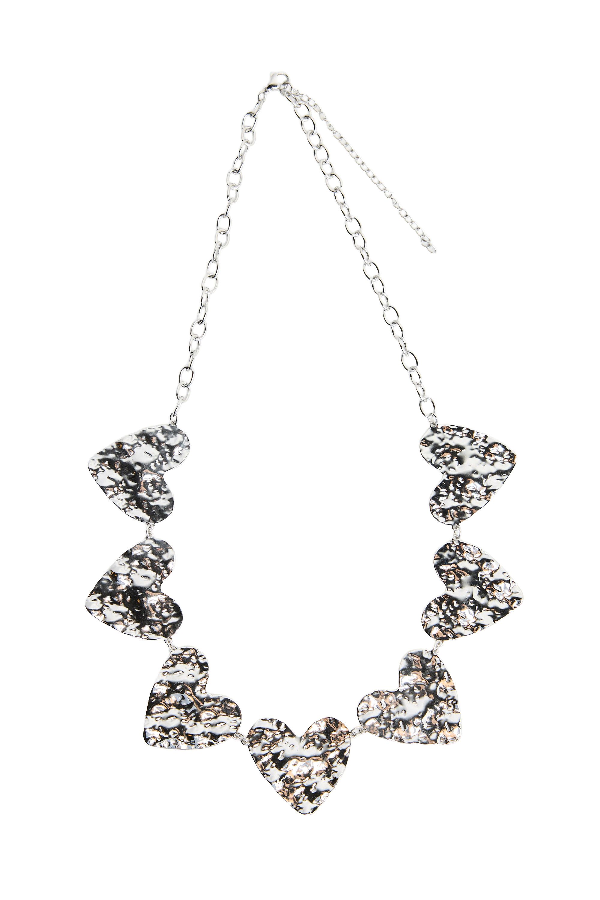 Norah Zilverkleurige hartjes ketting silver 219968-099