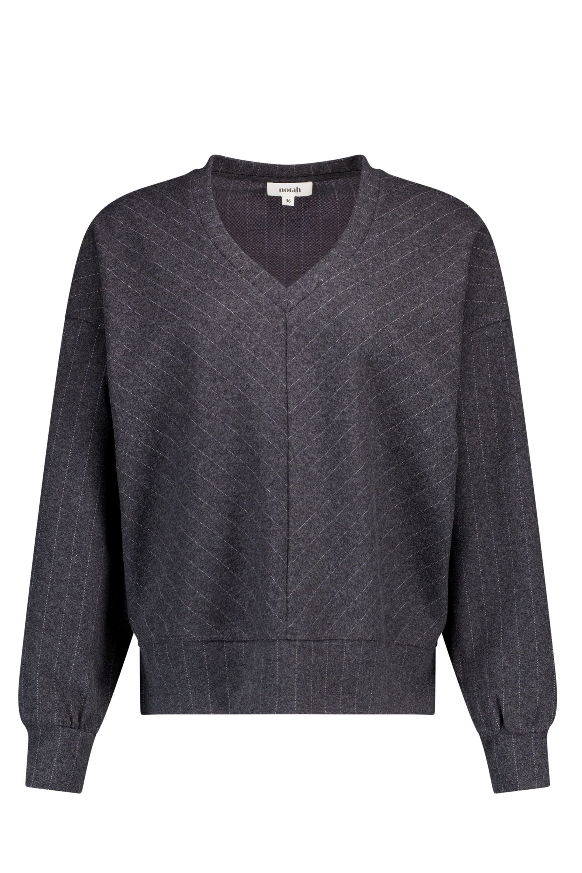 Norah Grijs gestreepte sweater grey melange 219975-050