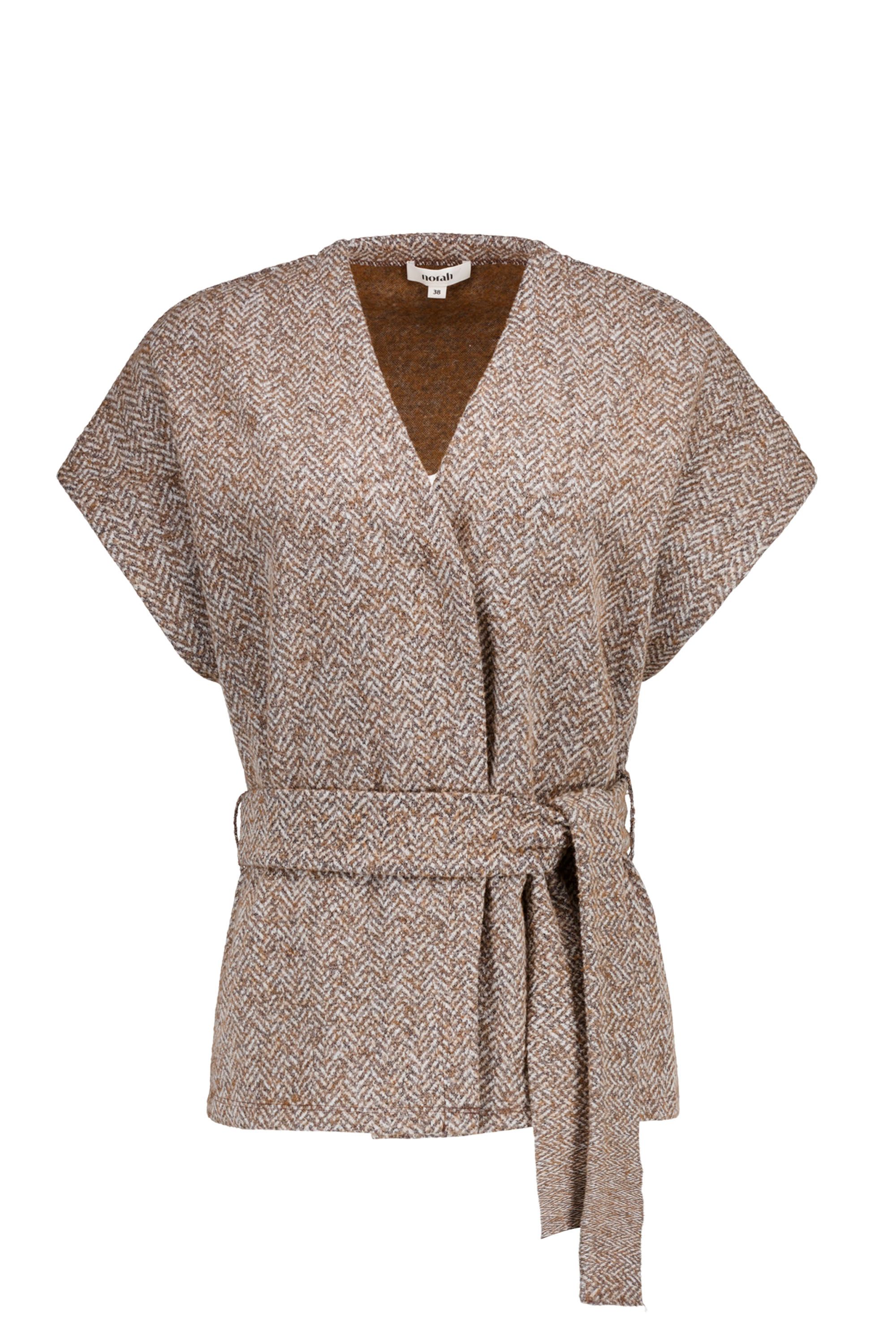 Norah Zandkleurig gilet met ceintuur sand multicolor 219977-121