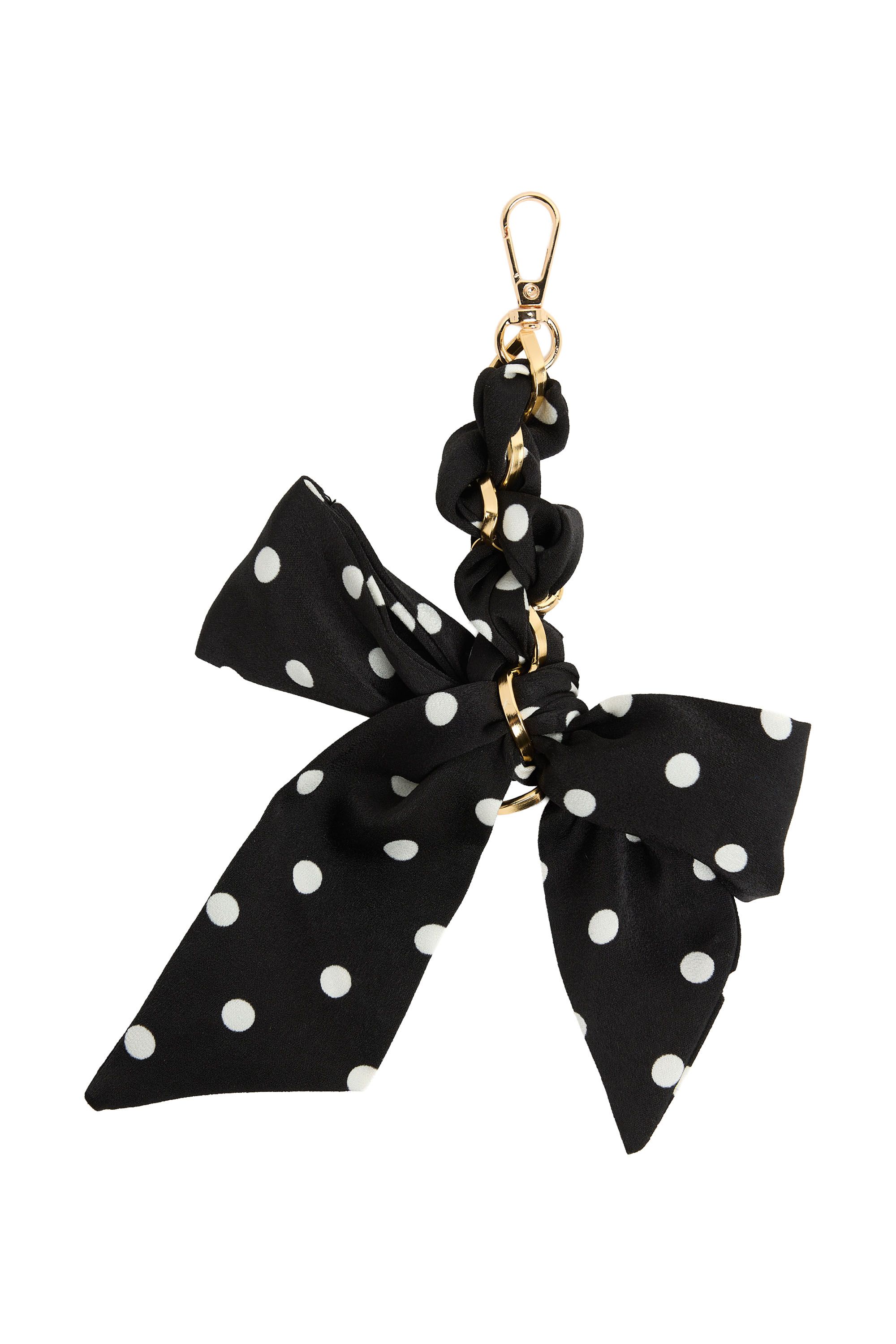 Norah Sleutelhanger met strik black/white 219987-031