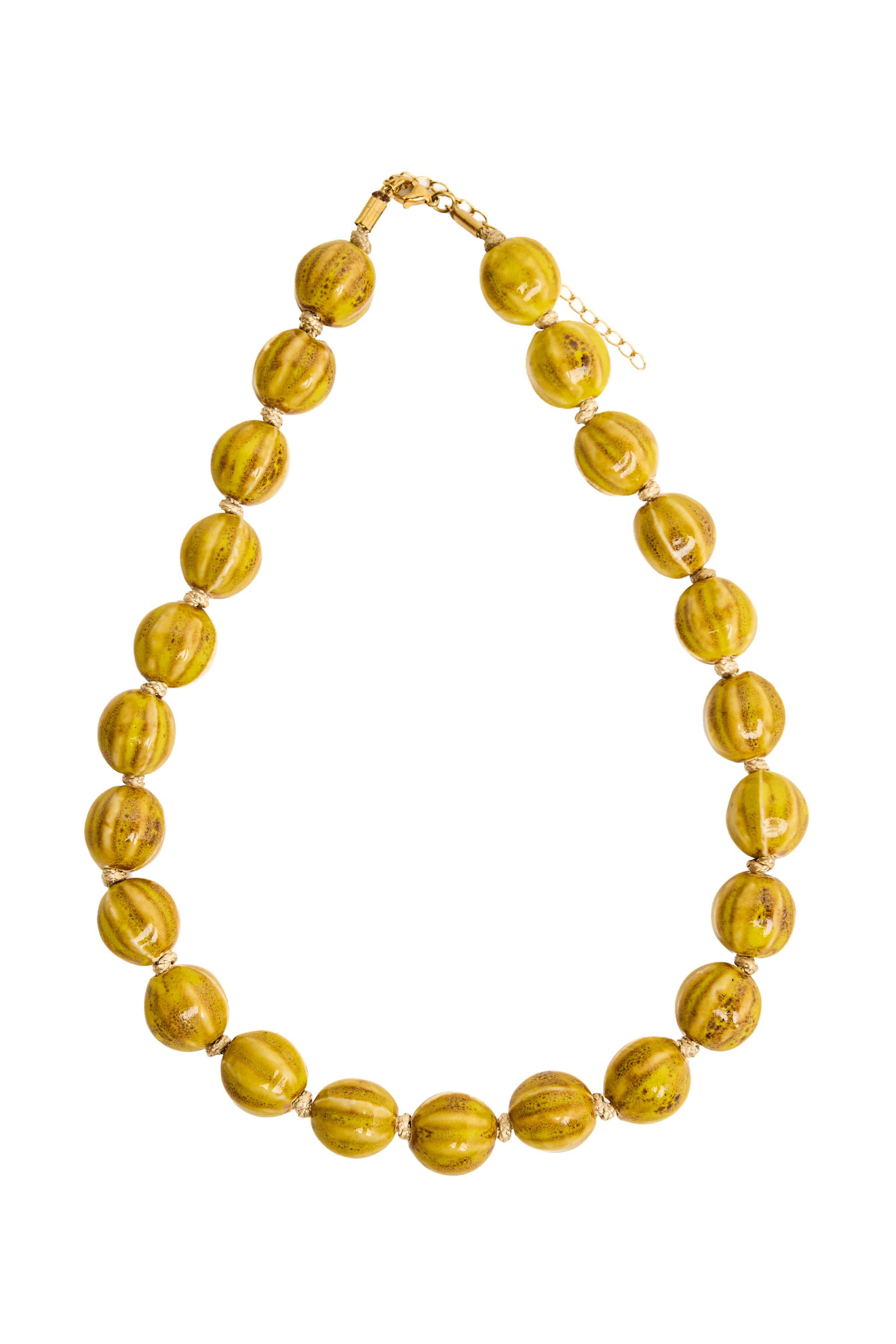 Norah Gele keramieken kralenketting yellow 219989-300