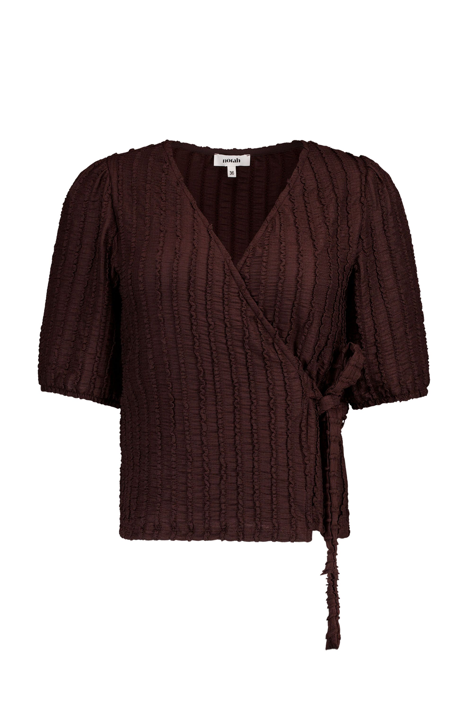 Norah Bruine overslag blouse brown 220033-200