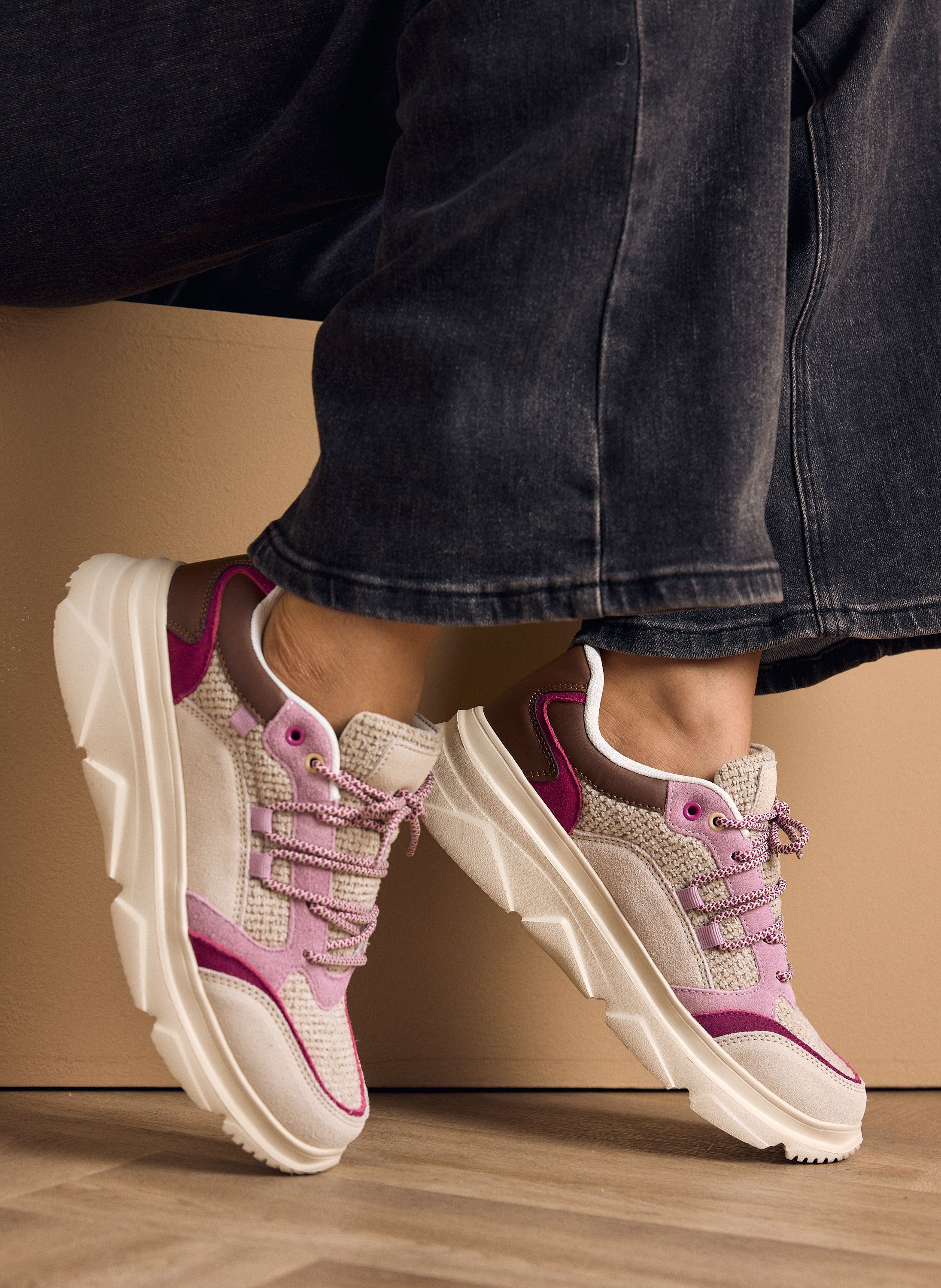 Norah Paarse sneaker met structuurdetails purple multicolor 220044-820