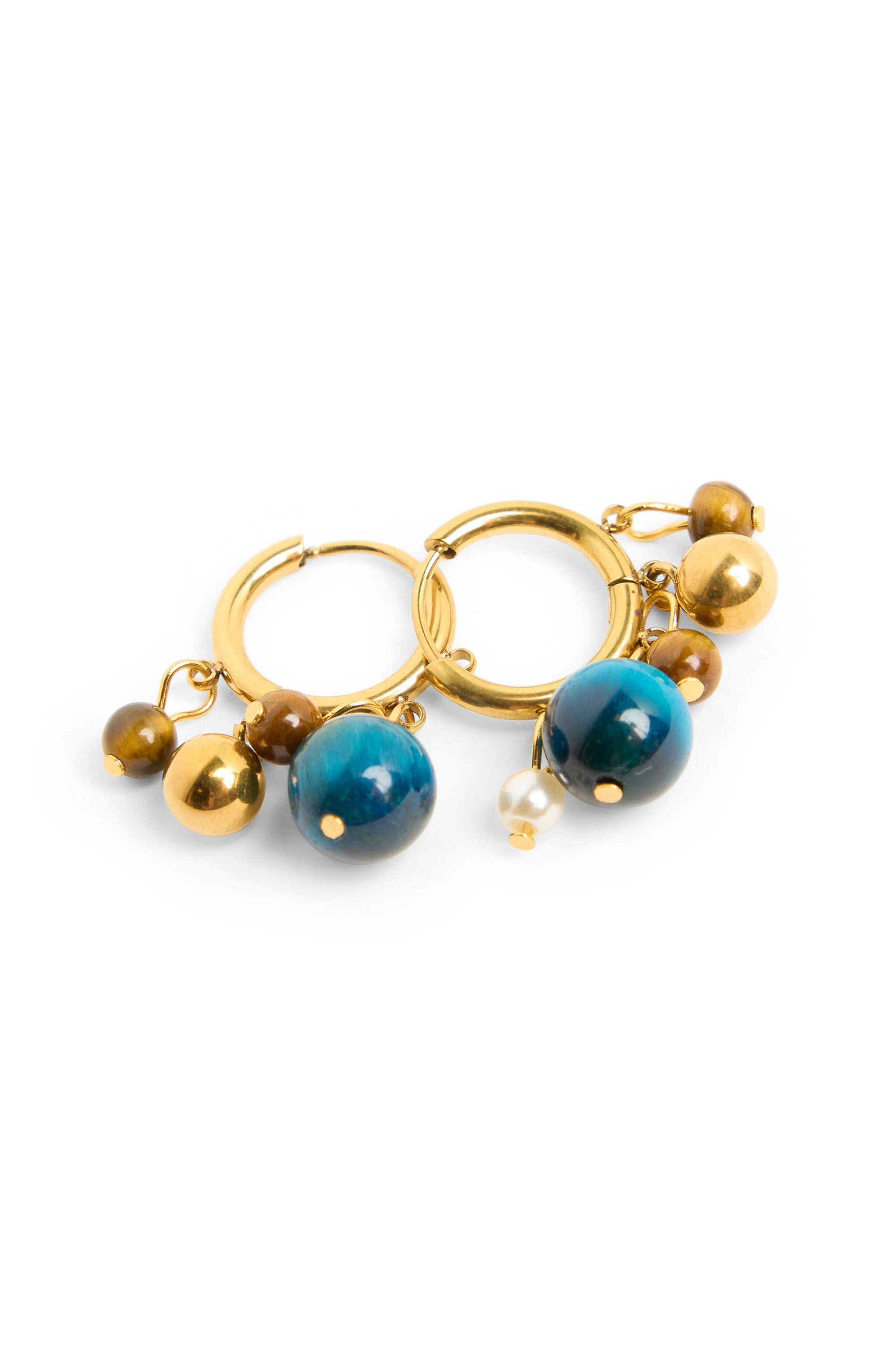 Norah Goudkleurige oorringen met kralen gold multicolor 220091-198