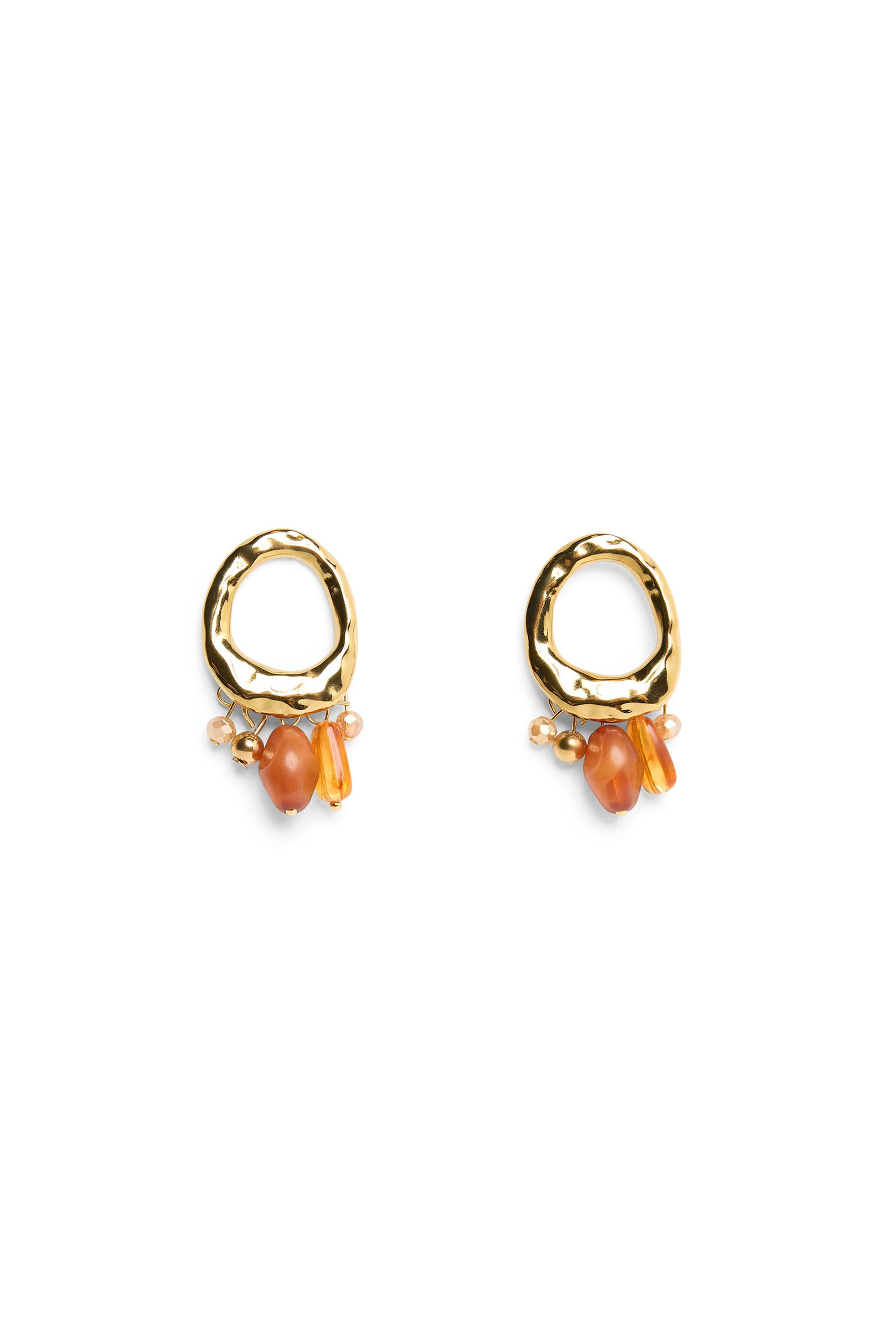 Norah Goudkleurige oorbellen met kralen gold multicolor 220096-198