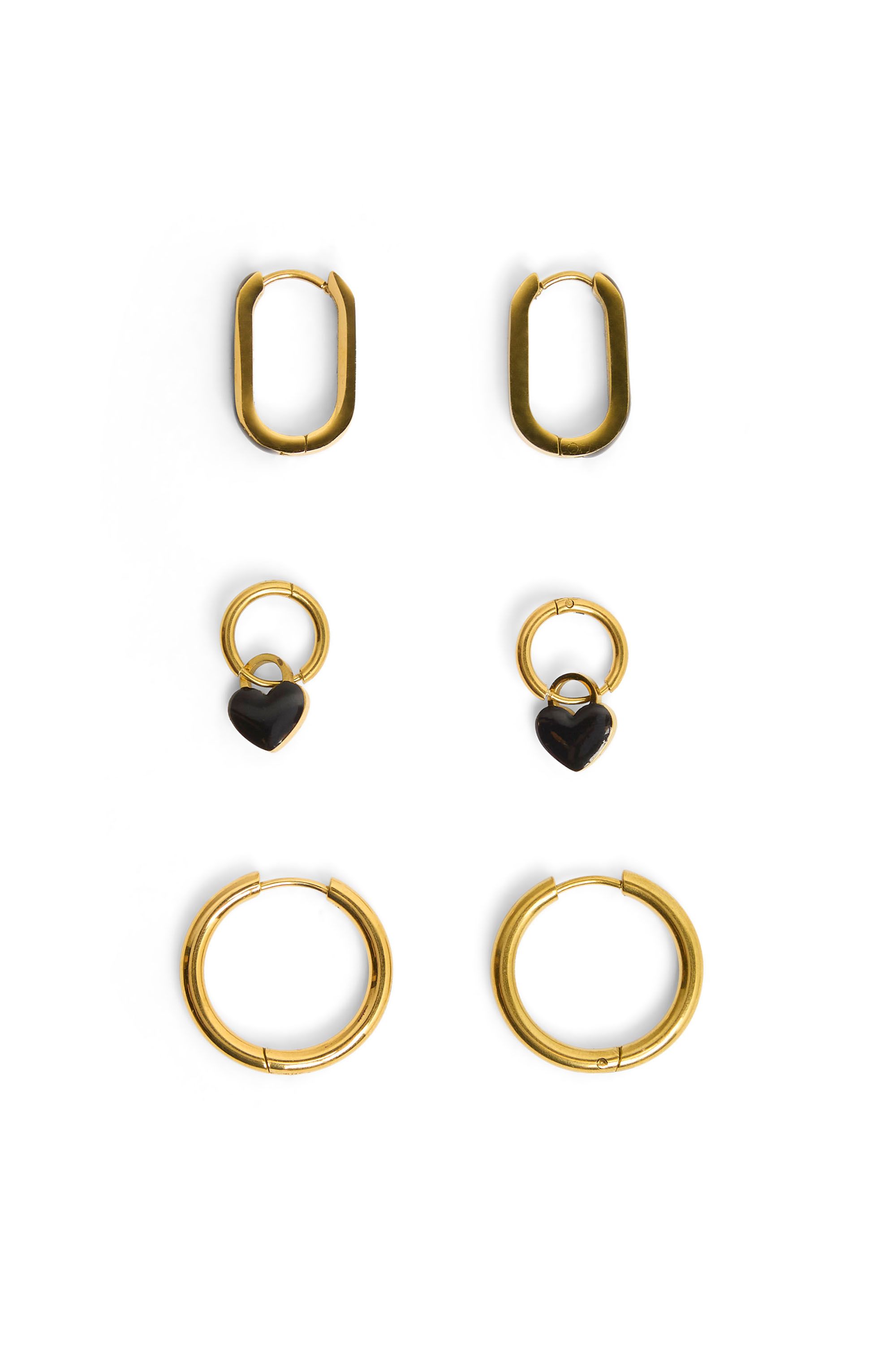 Norah Goudkleurige oorbellen set black/gold 220169-044