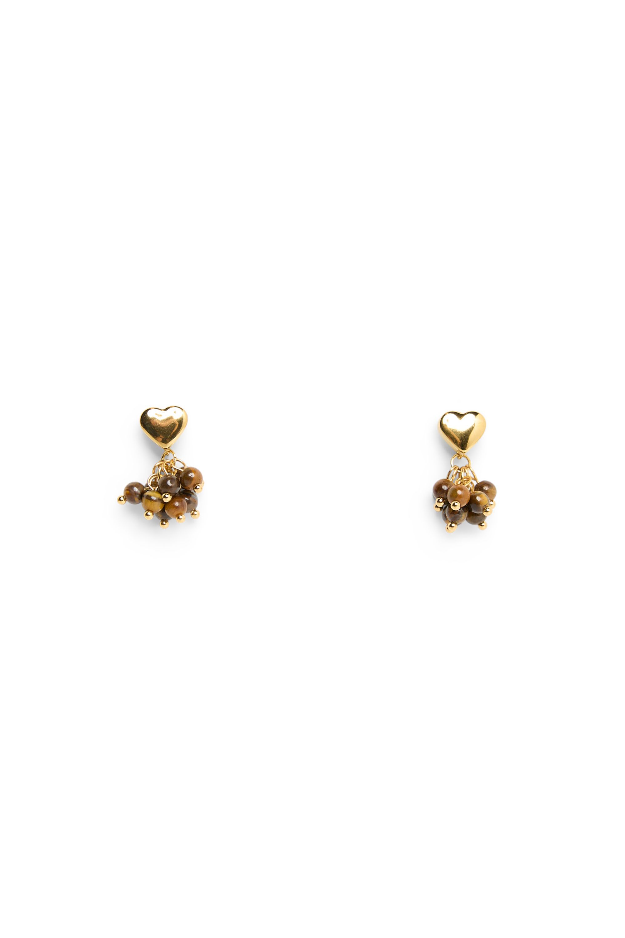 Norah Goudkleurige oorbellen hart en kralen gold multicolor 220309-198