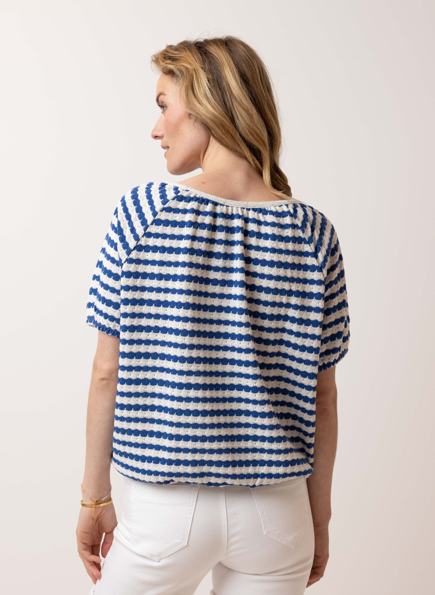 Norah Blauw gestreept shirt blue/white 214817-431