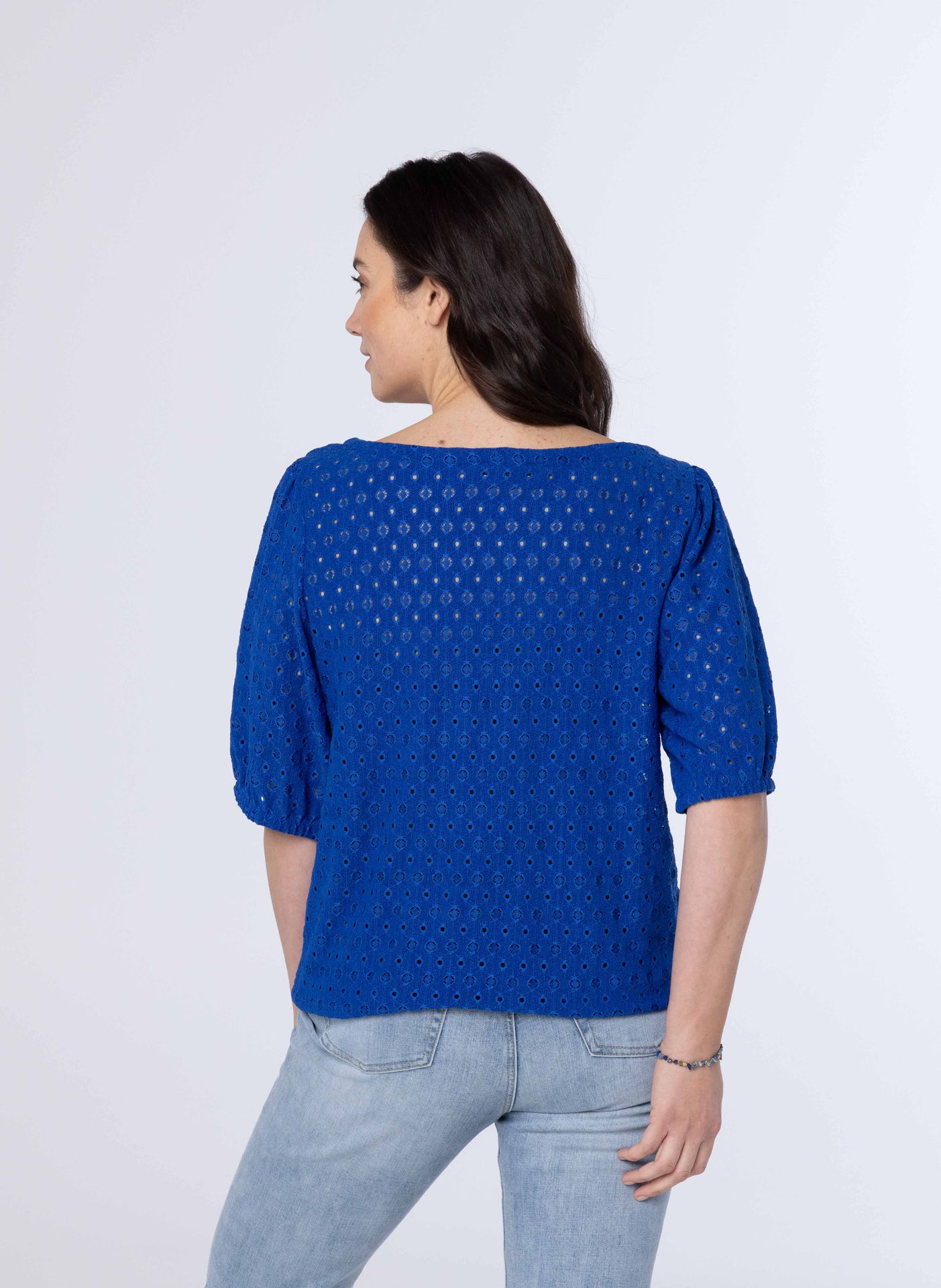 Norah Blauw shirt met koordjes cobalt 213679-468
