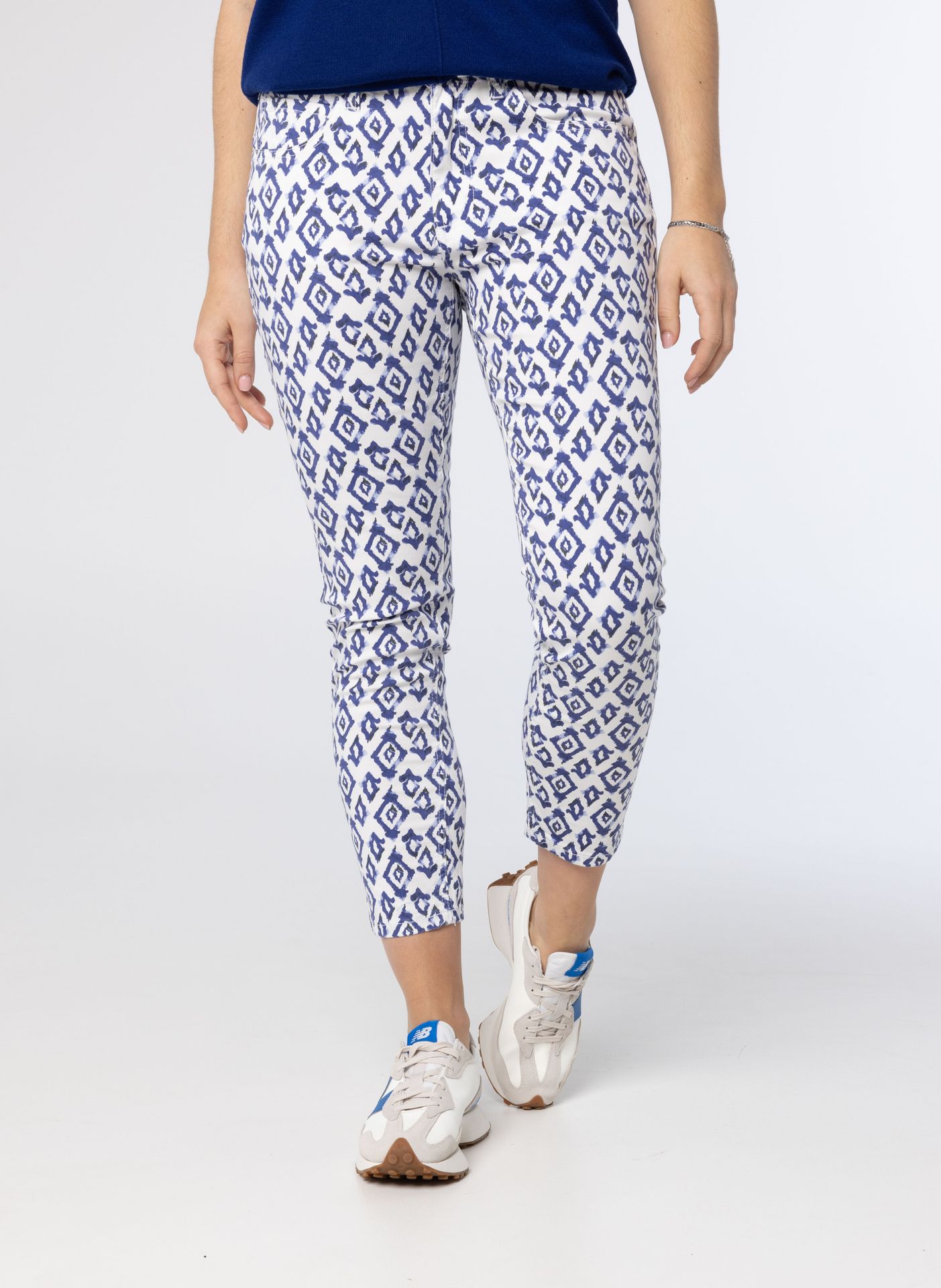 Norah Blauw witte broek white/blue 213561-135