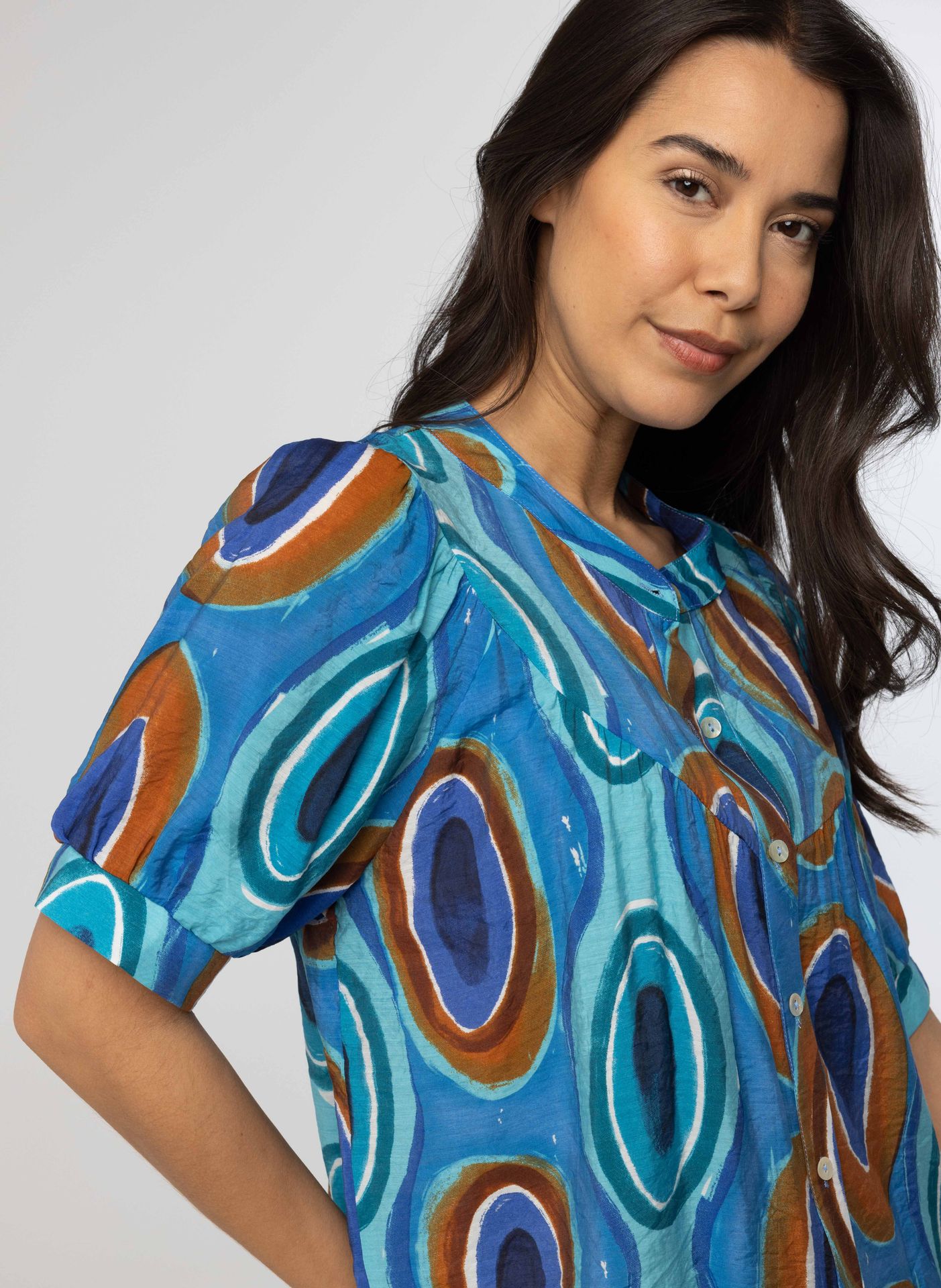 Norah Blauwe blouse blue multicolor 213990-420