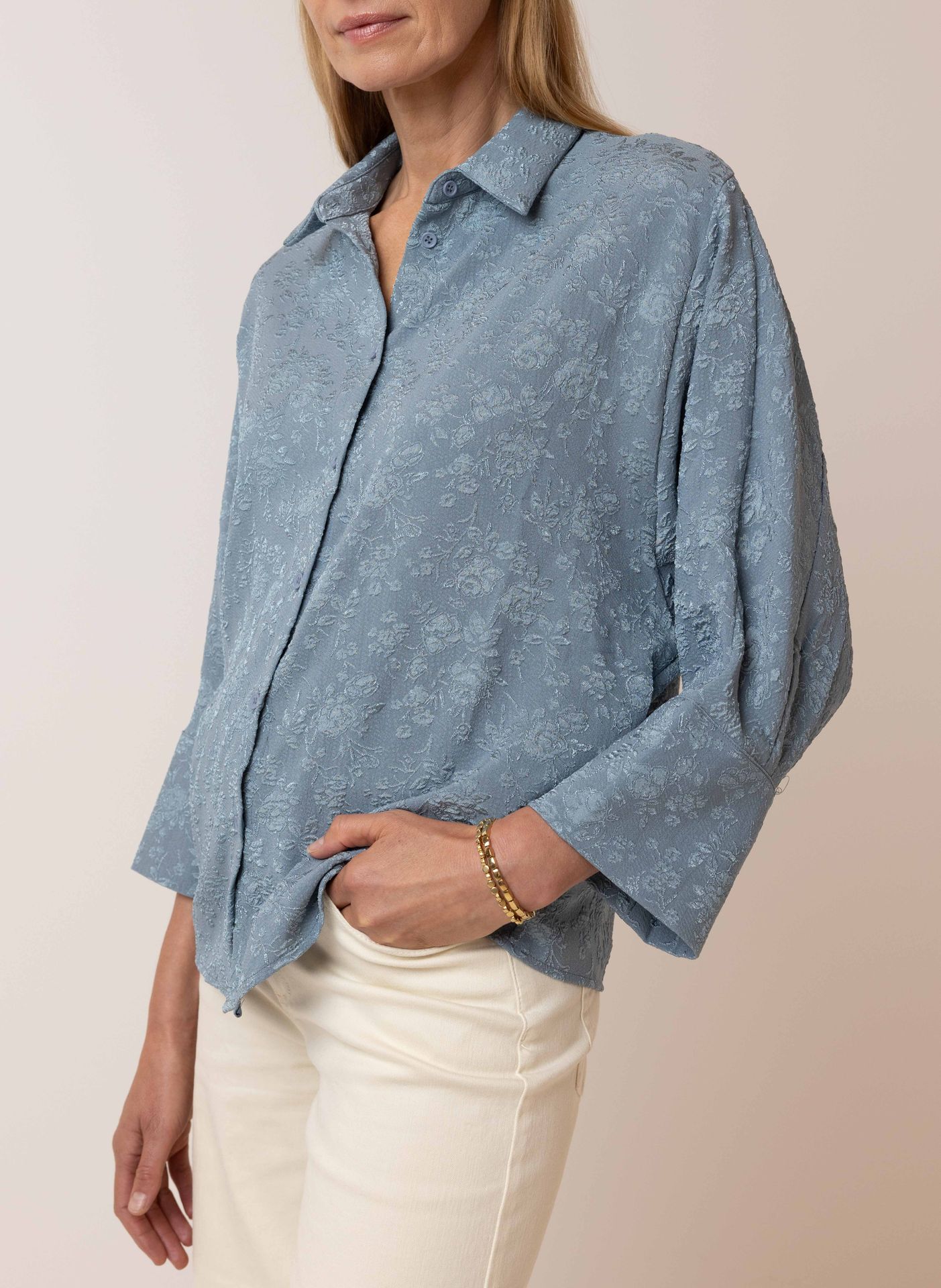 Norah Blauwe blouse denim blue 215569-472